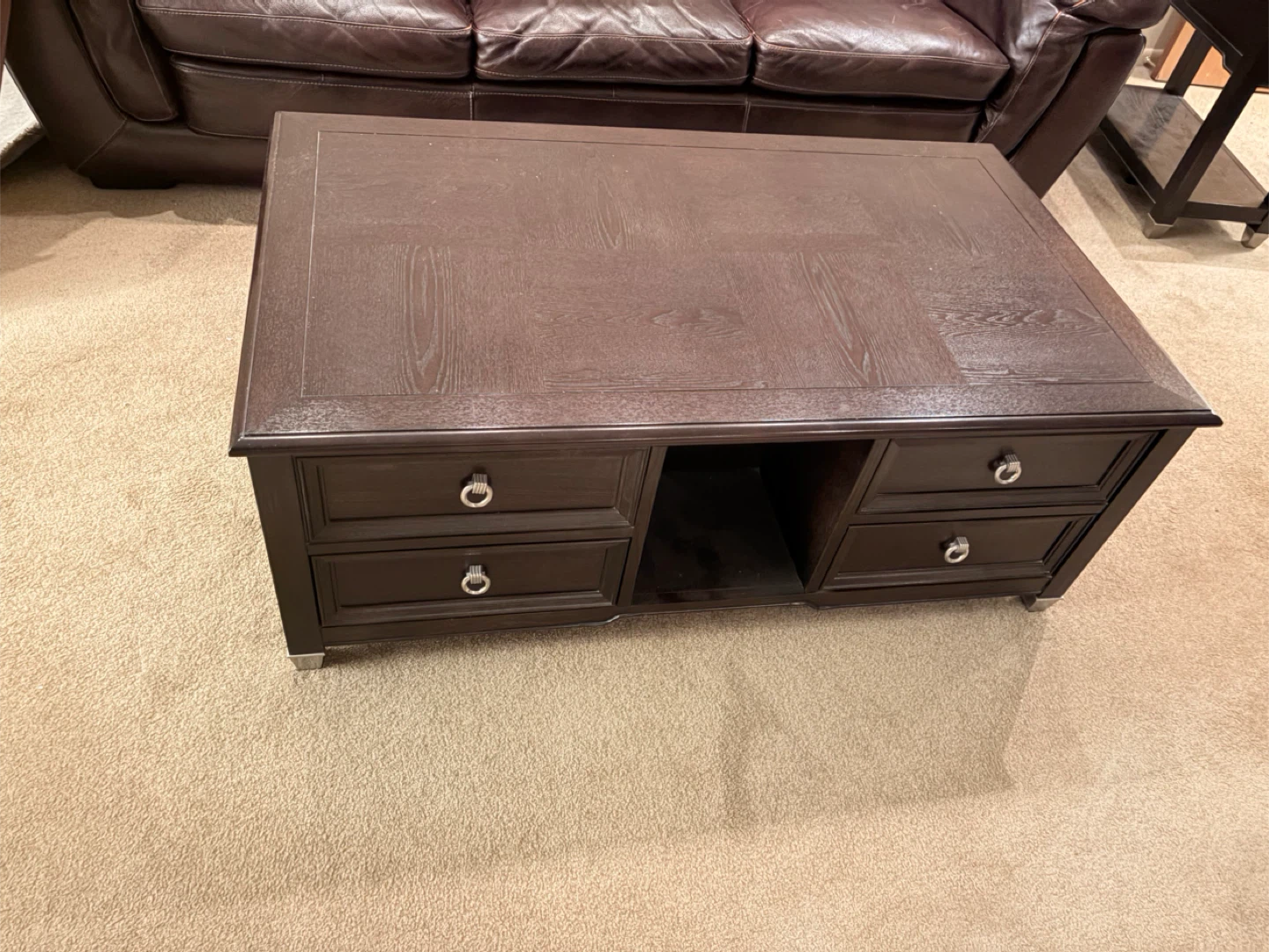 Dark Brown Lift Top Coffee Table with Storage - photo 5