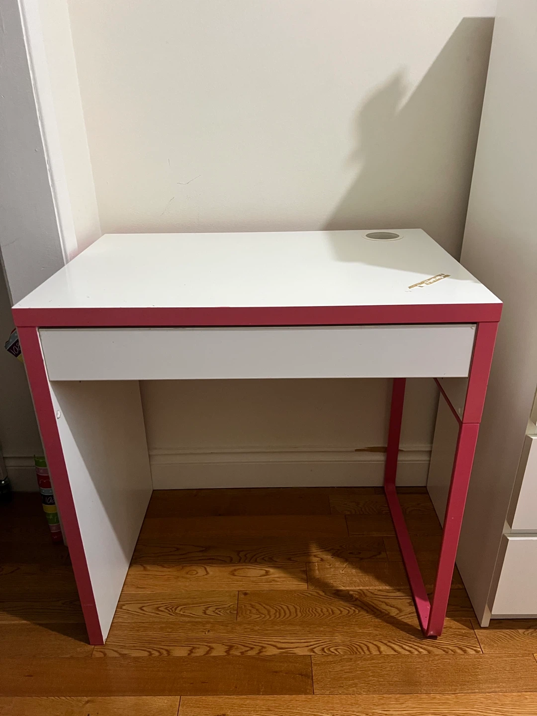 Ikea MICKE Pink & White Desk with Matching Chair - photo 2