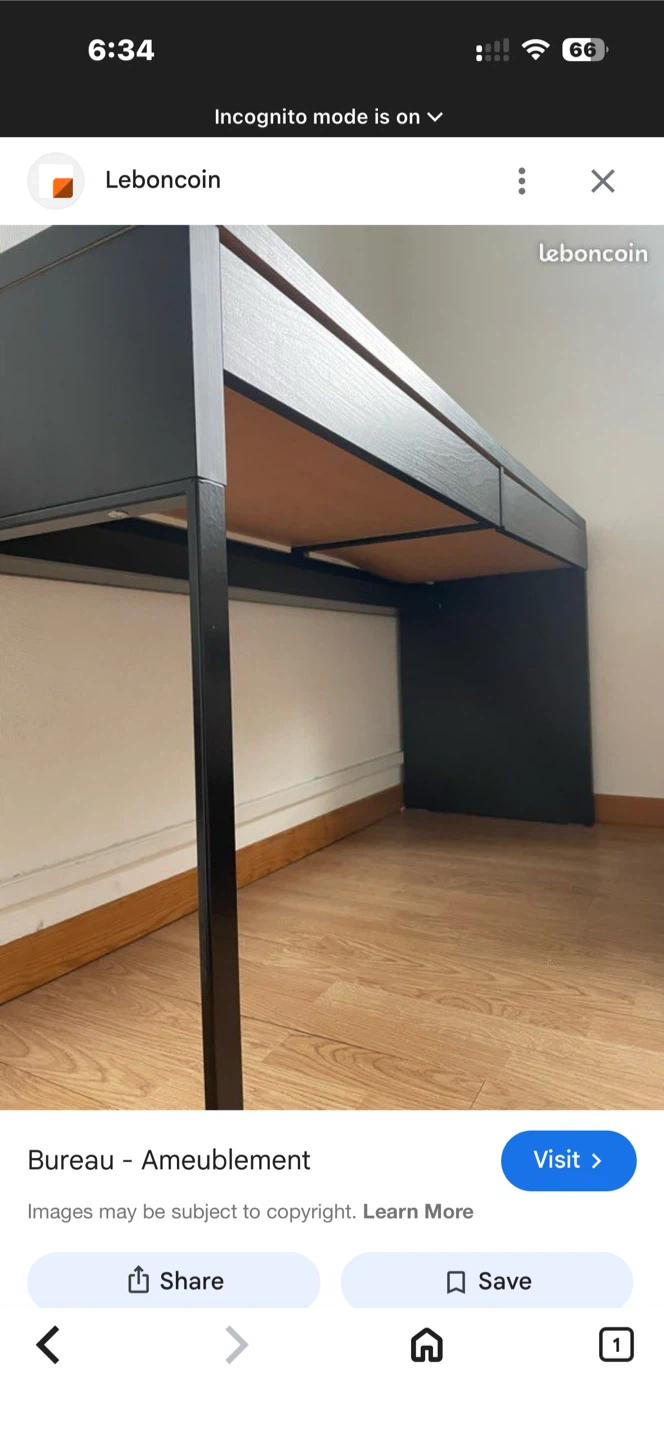 IKEA MICKE Desk, black-brown, 55 7/8x19 5/8 " - photo 3