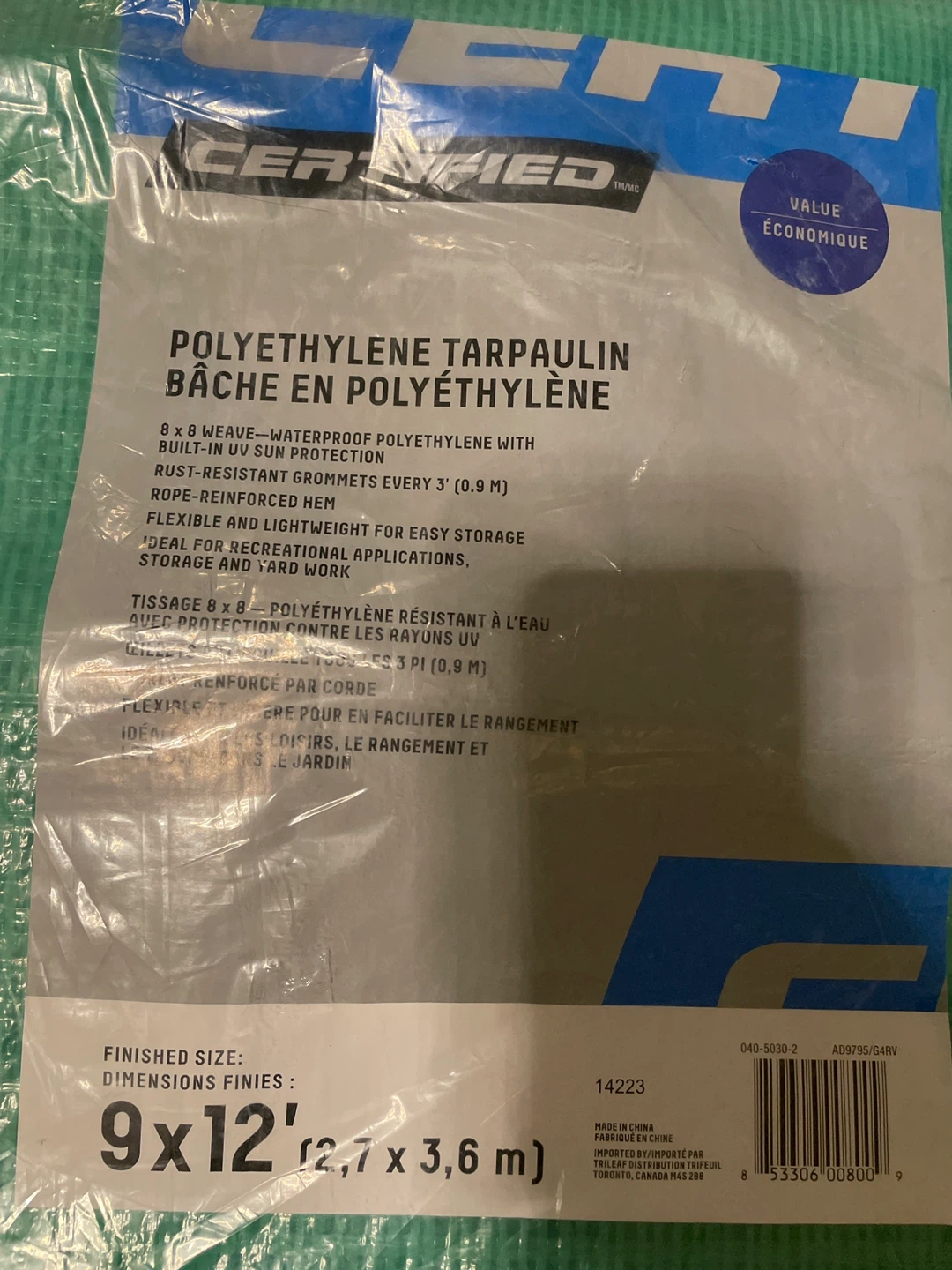 Polyethylene Tarpaulin 9'x12' - photo 2
