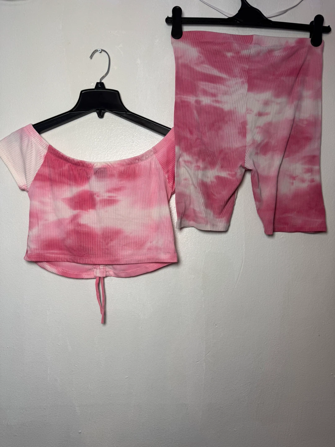 Active GX Tie-Dye Ribbed Crop Top & Bike Shorts Set Size L - photo 3