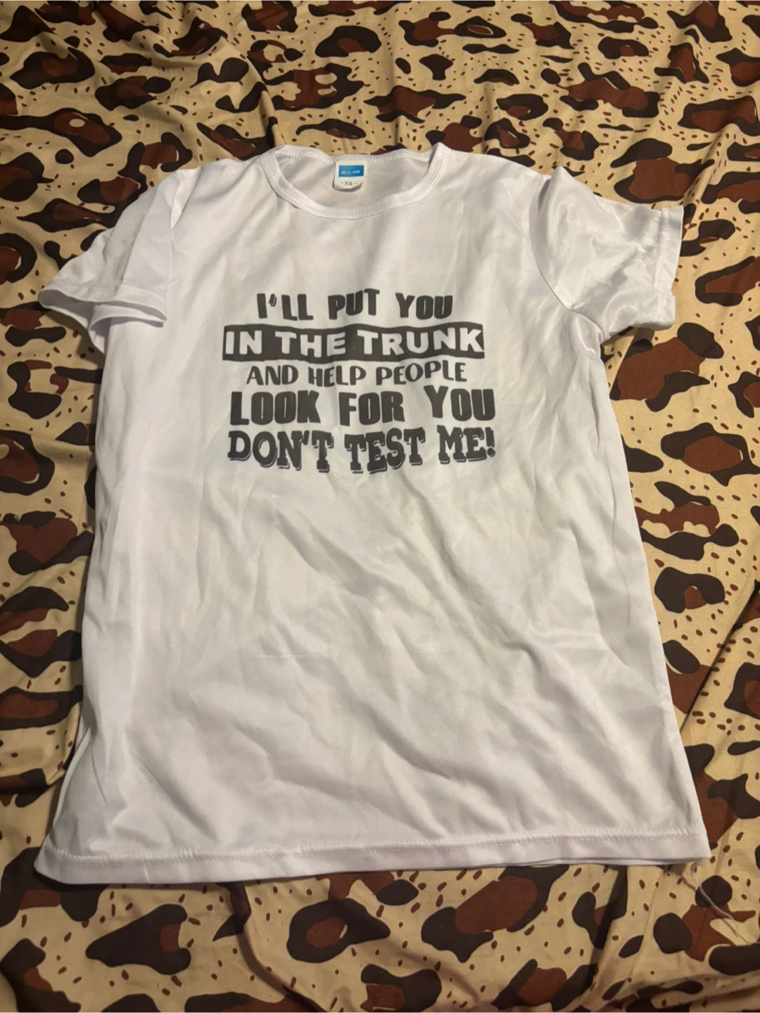 White T-Shirt with Funny Slogan