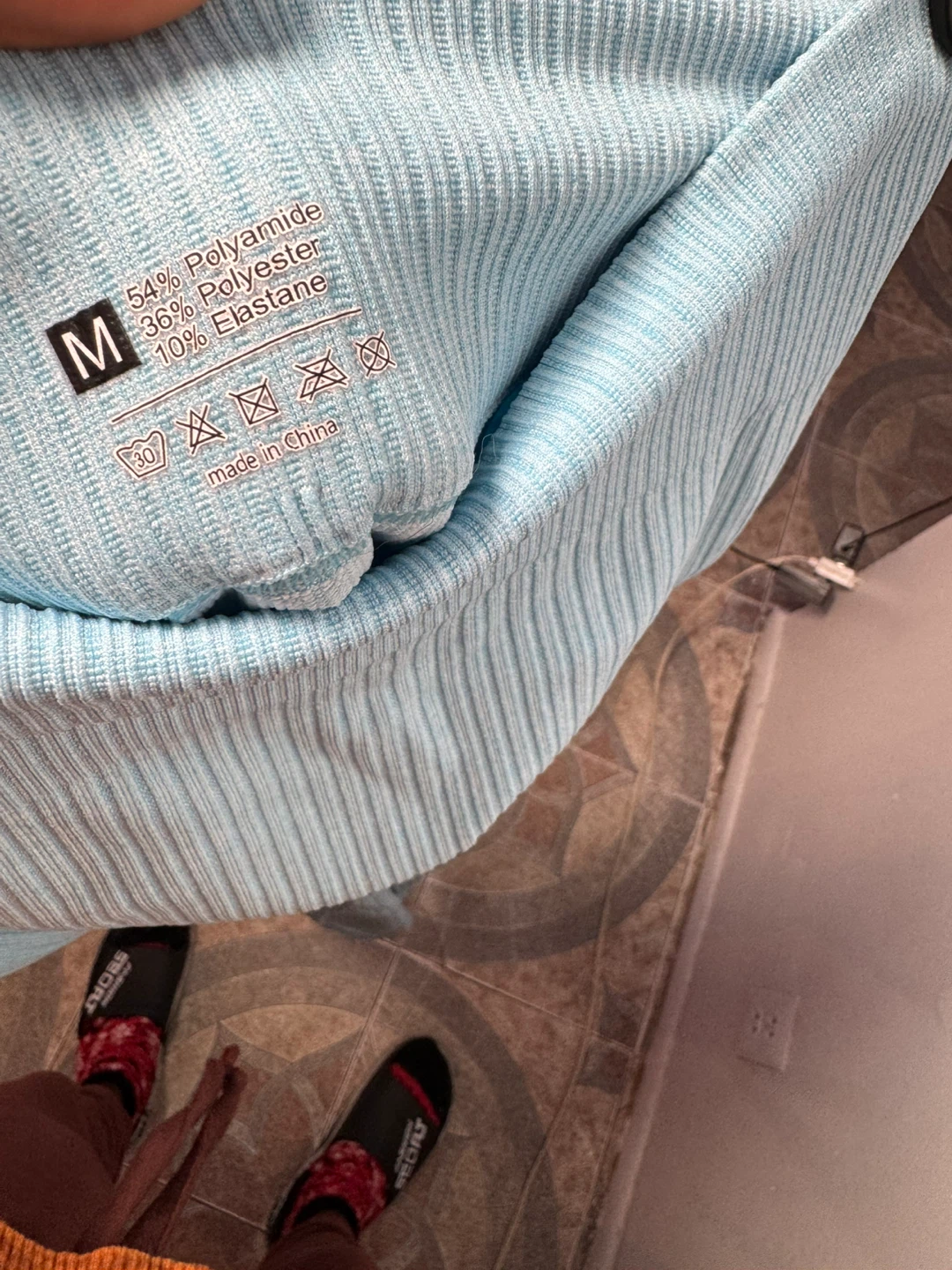 Light Blue Ribbed Flare Pants Size M - photo 2
