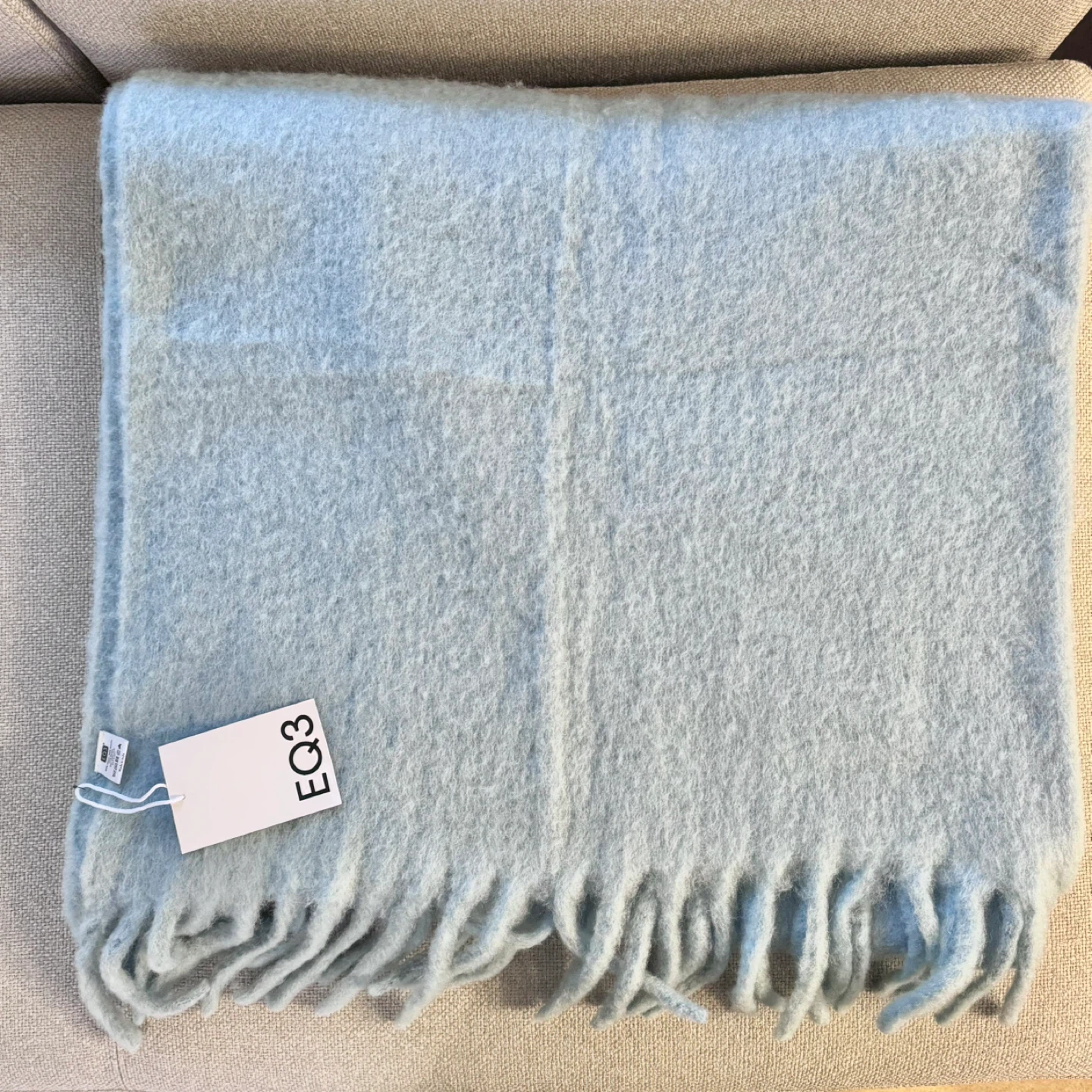 EQ3 Sky Wool Throw 61”x57” - Brand New 🥕 - photo 2