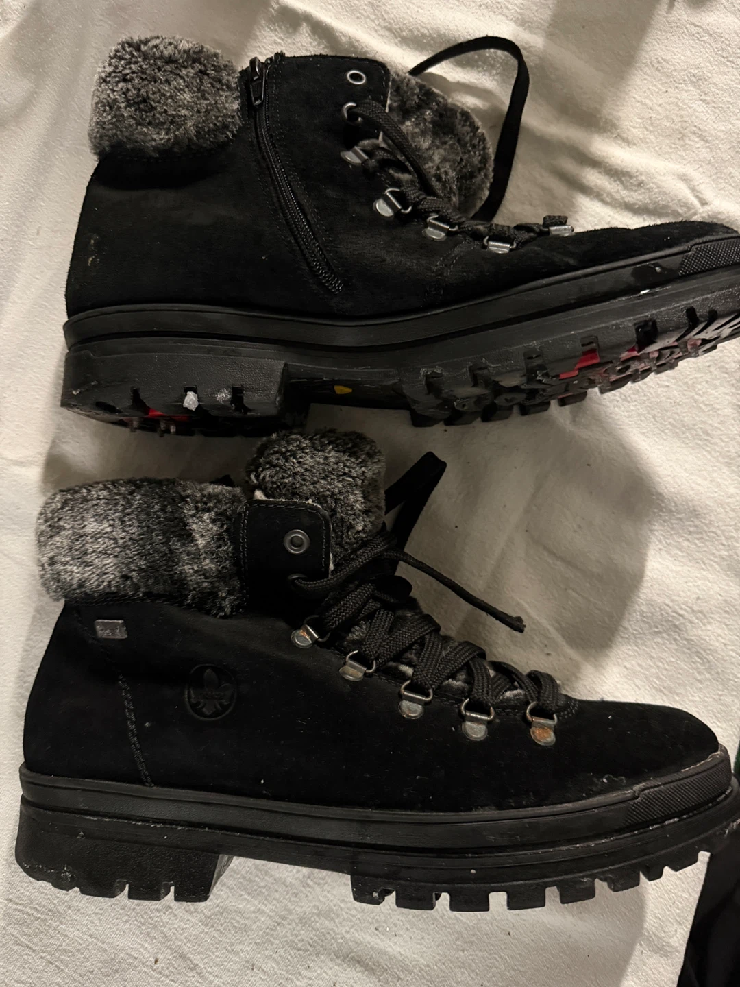 Rieker Black Suede Fur Lined Winter Boots - photo 5