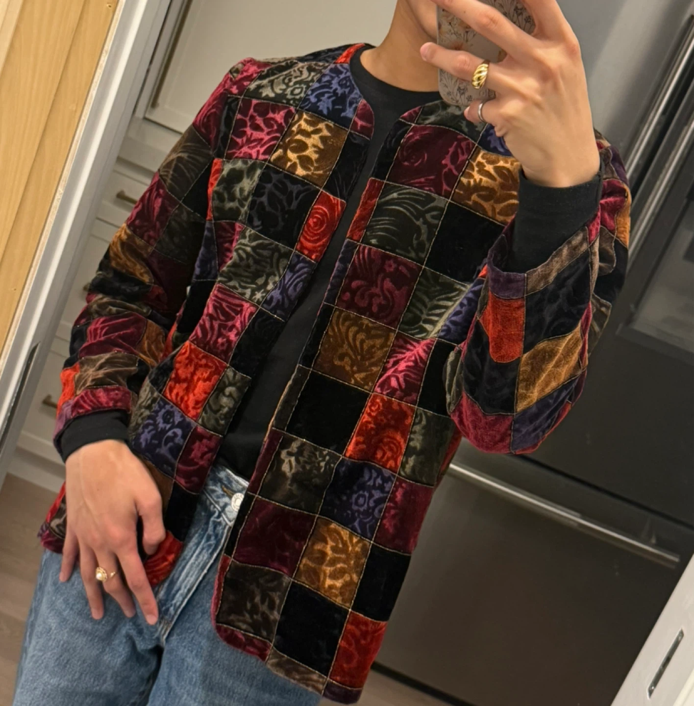 Funky Multi-Coloured Velvet Blazer