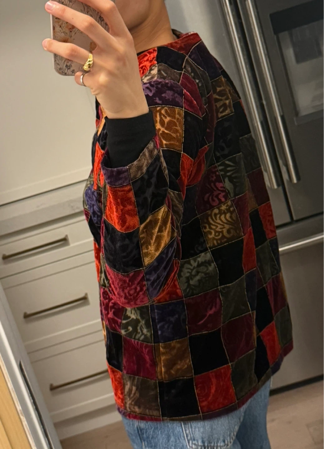 Funky Multi-Coloured Velvet Blazer - photo 3