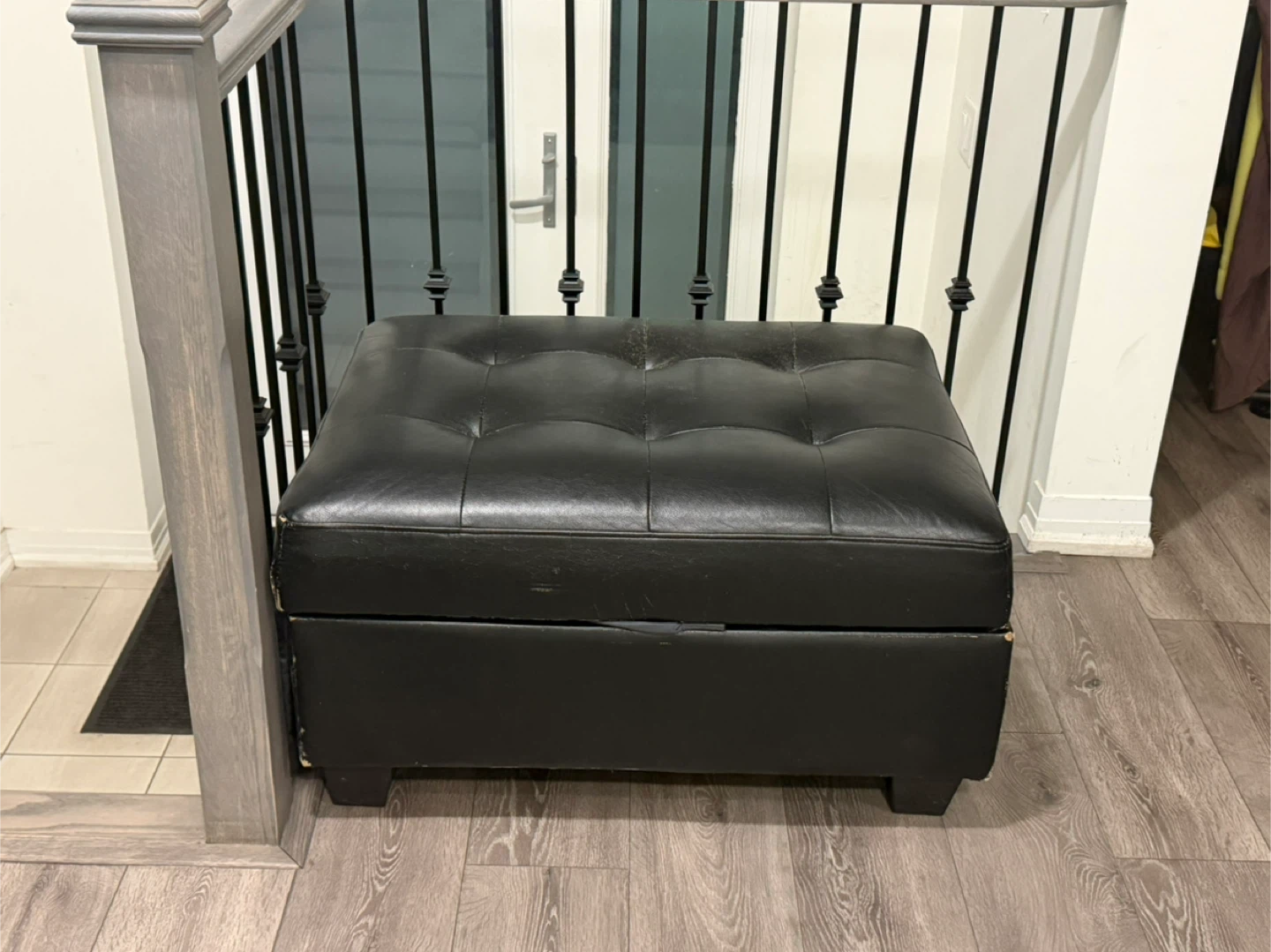 Black Tufted Storage Ottoman
