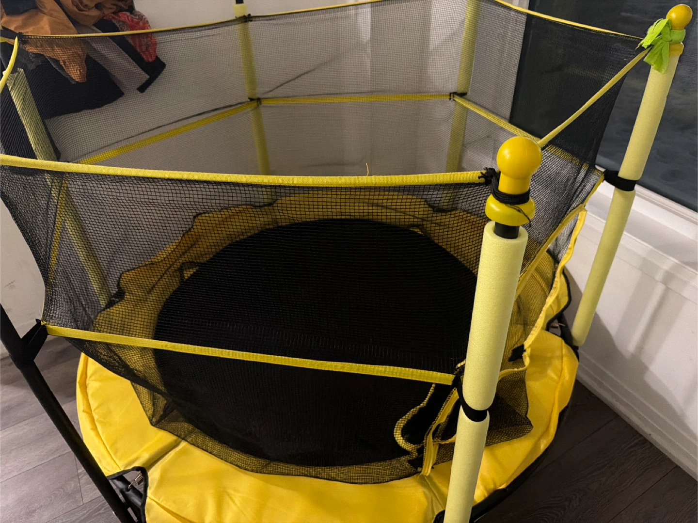 Yellow Kids Trampoline with Safety Net