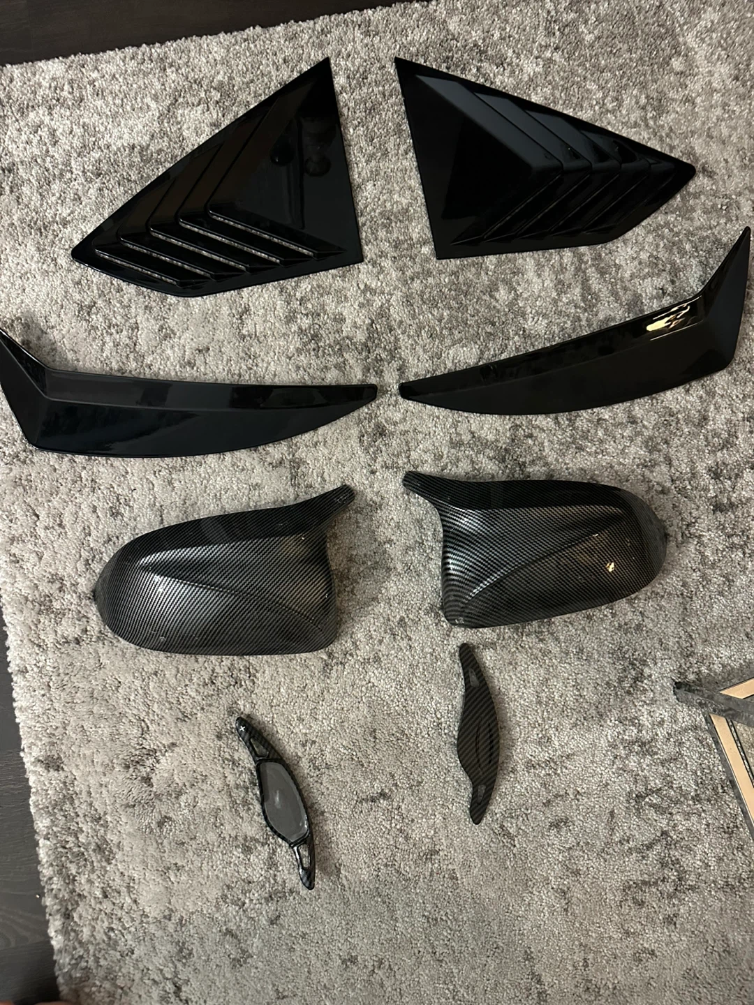 X6  Carbon Fiber Mirror Covers & Window Vents Set and pedal sh