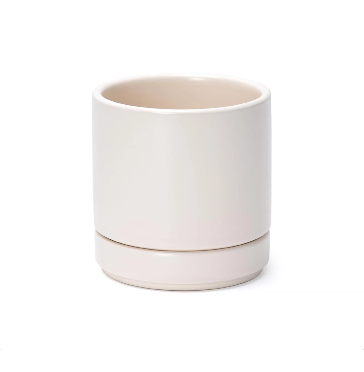 Oatmeal Ceramic Planter Pot with Saucer