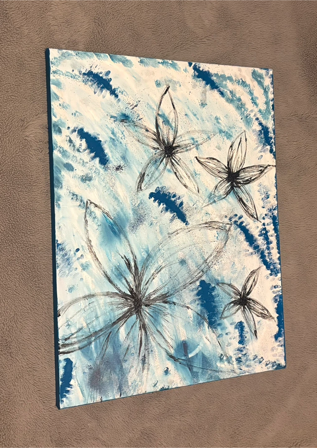 Original Abstract Floral Canvas Art
