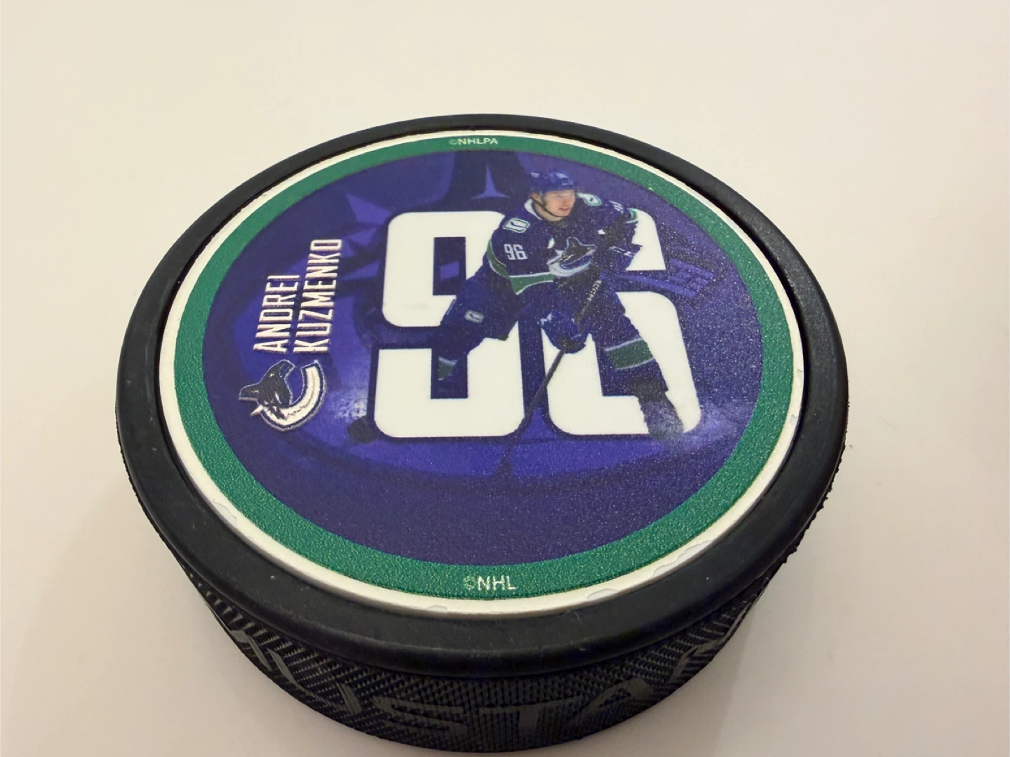 Official Vancouver Canucks Andrei Kuzmenko Player Hockey Pucks - photo 3