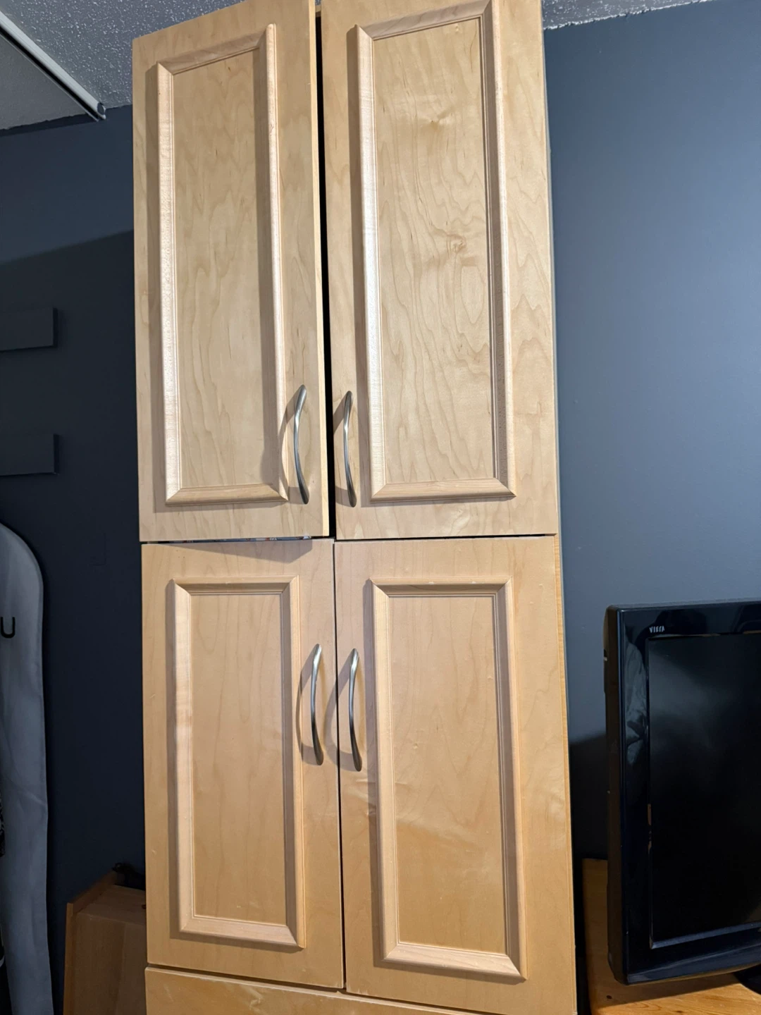 Tall Wooden Storage Cabinet with Drawers and Doors - photo 3