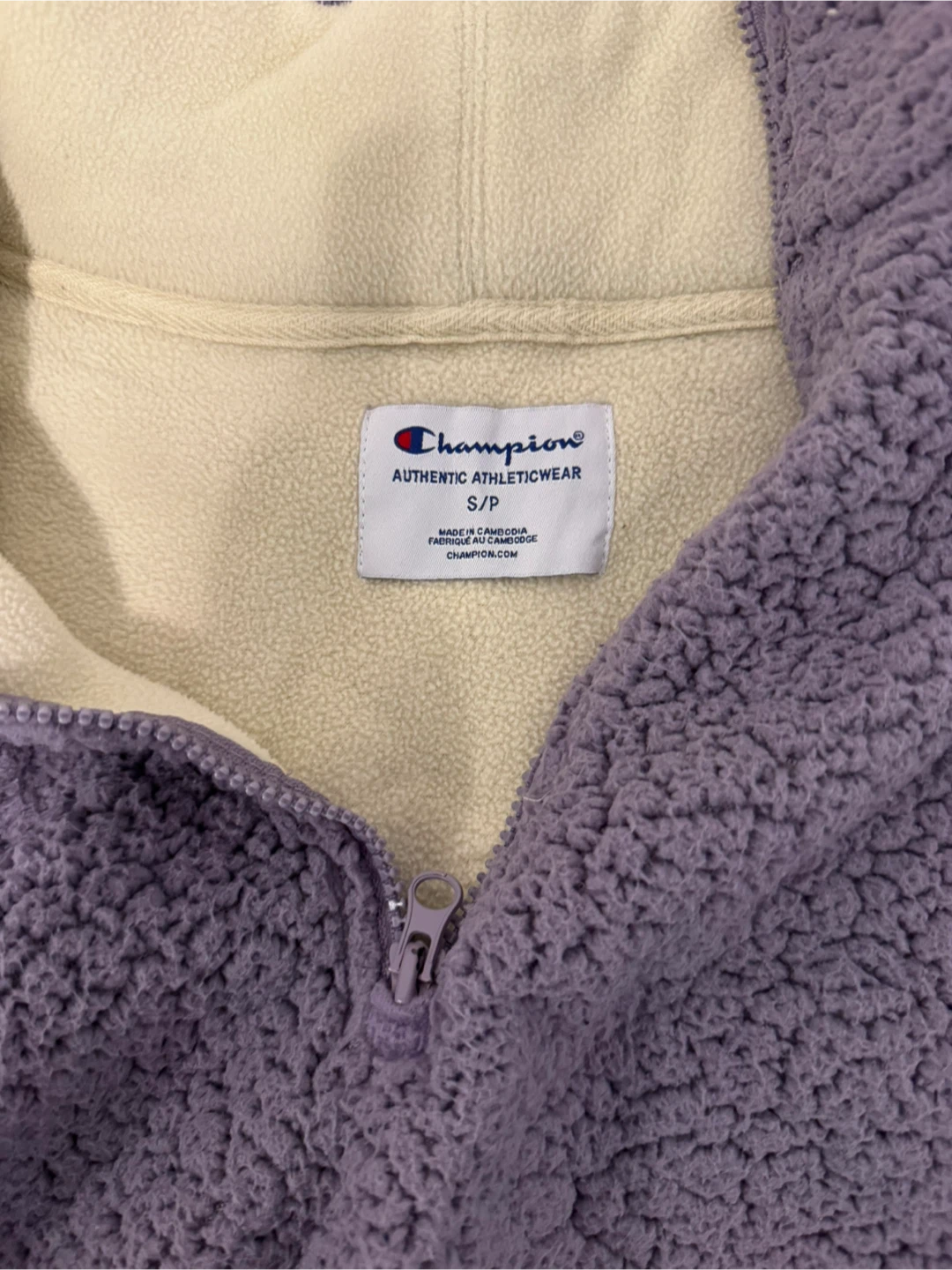Thrifted Champion Sherpa Fleece 1/4 Zip Pullover - photo 2