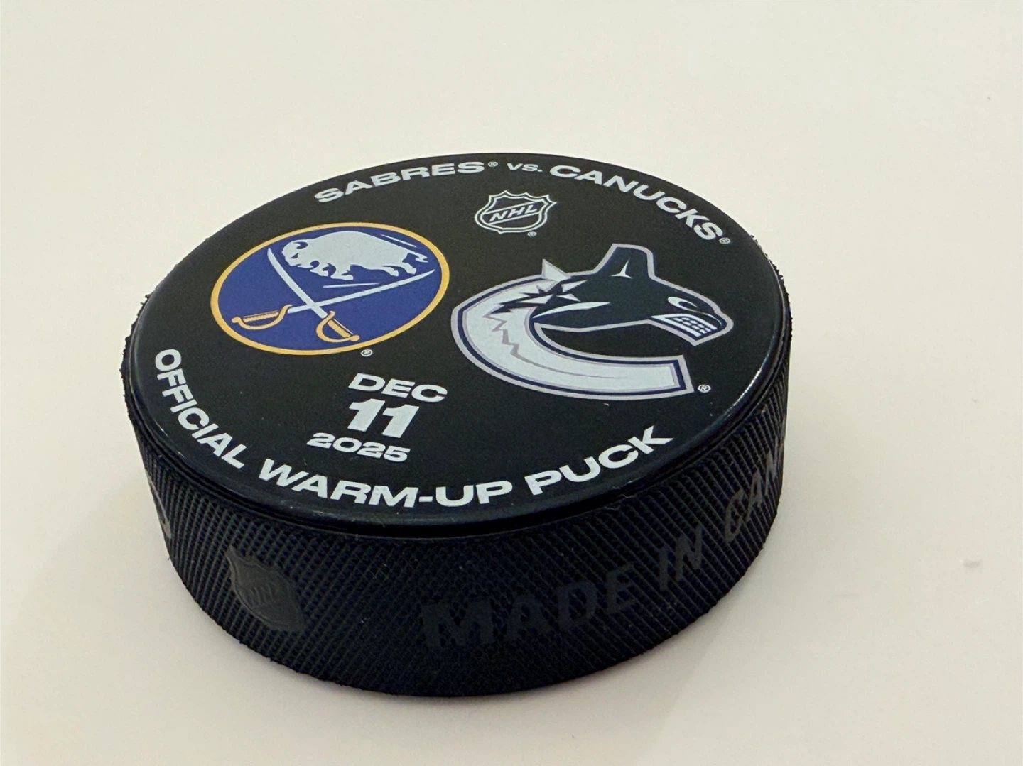 Sabres Vs Canucks Puck Dec 11 2025 “Quinn Hughes Last Game” - photo 2