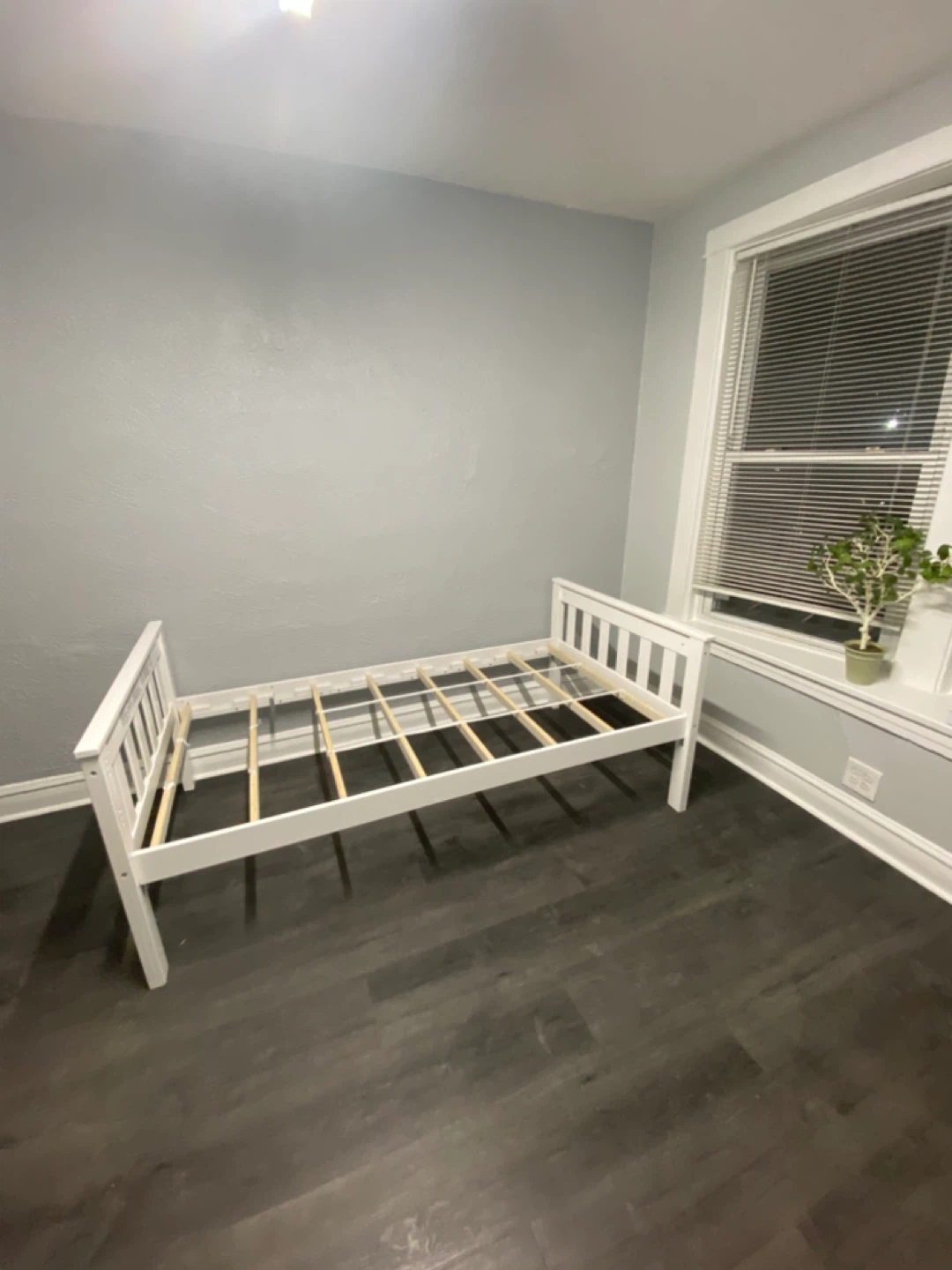 White Twin Bed Frame with Mattress