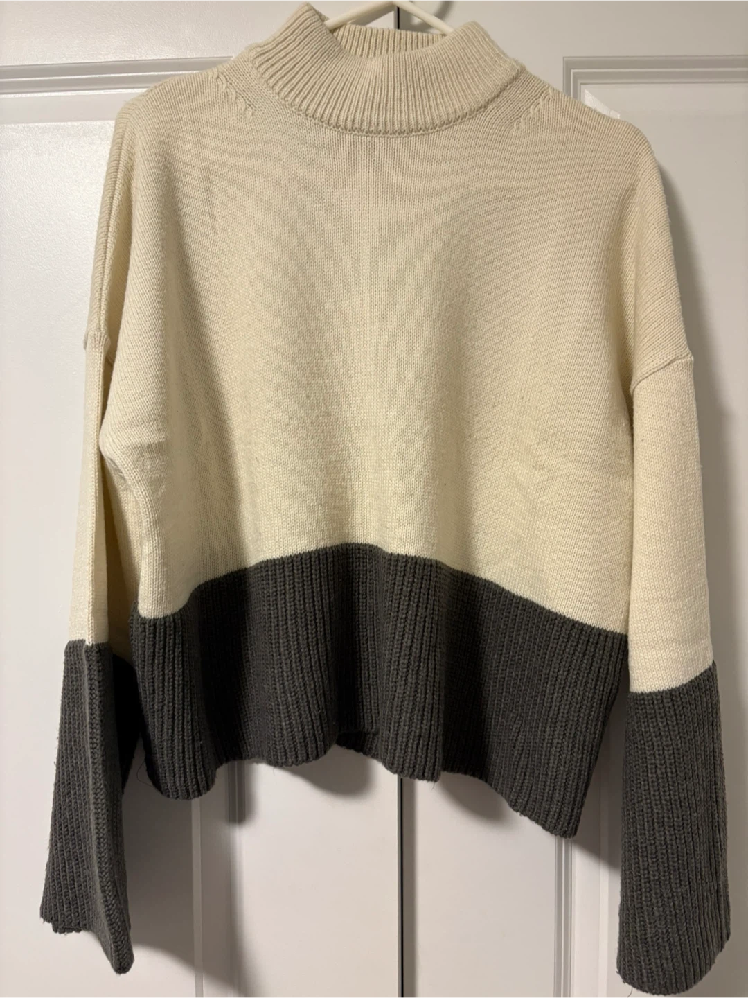 Two-Tone Mock Neck Sweater - photo 2