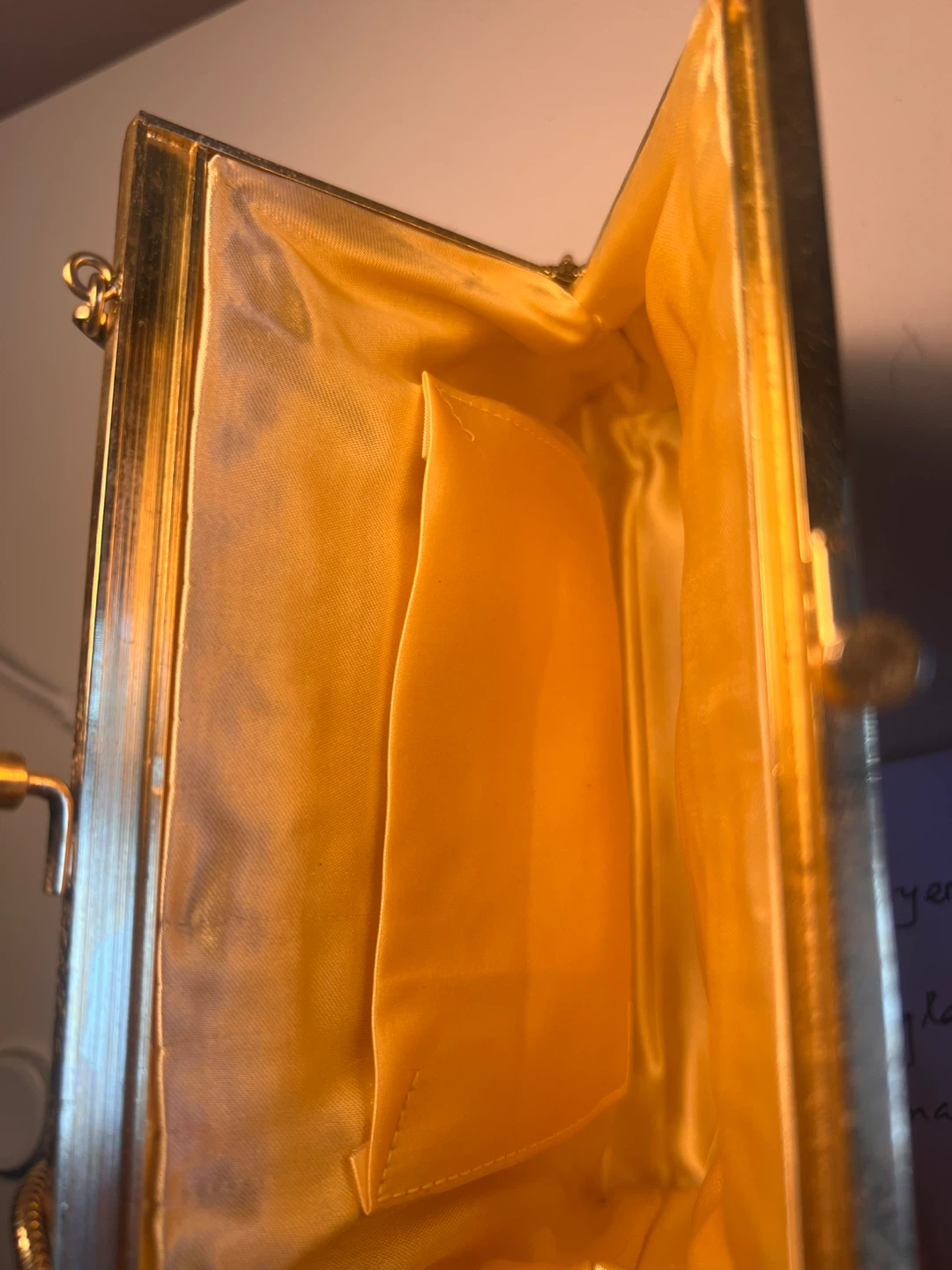 Gold Beaded Clutch Purse with Chain Strap - photo 3