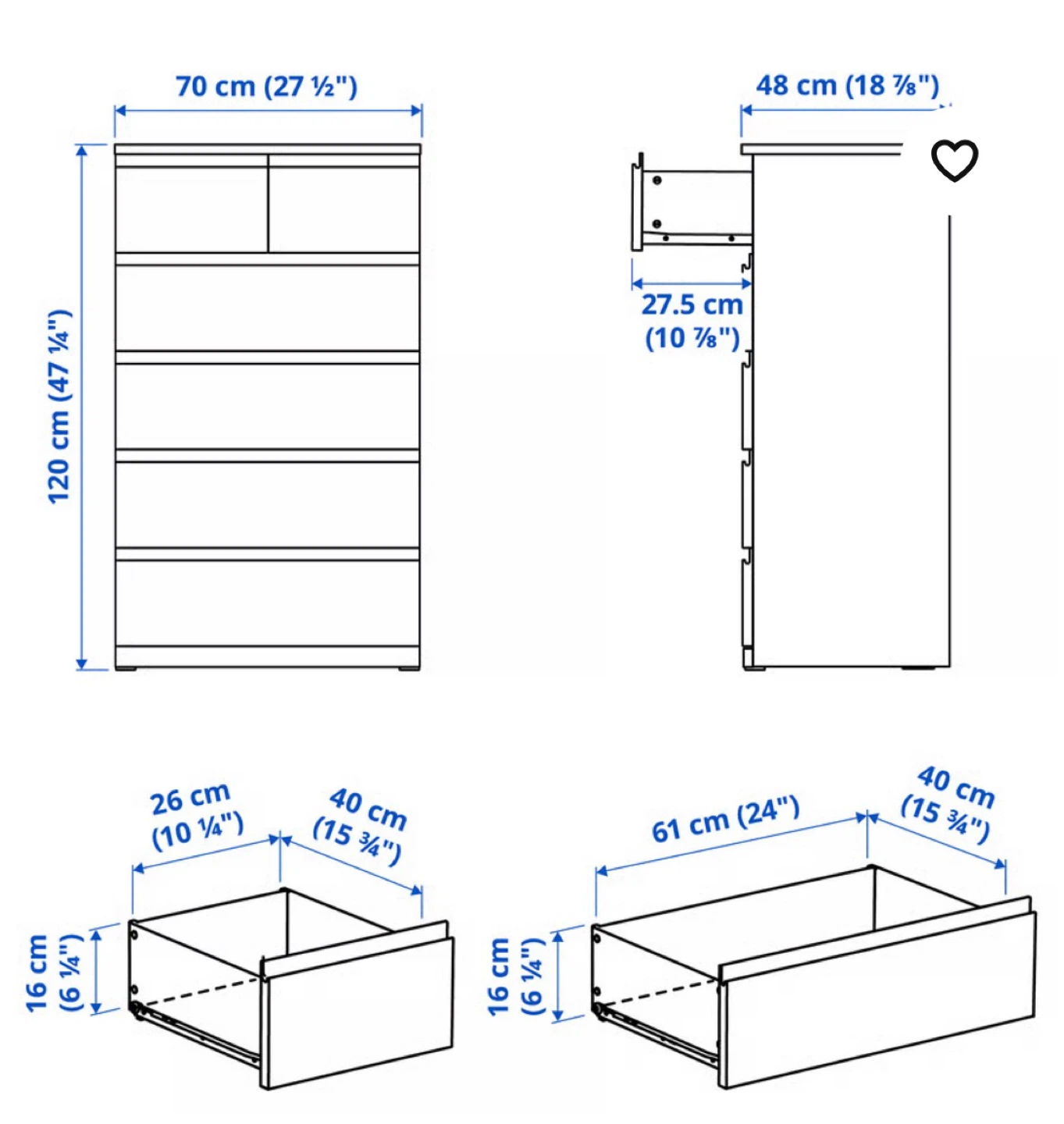 Ikea STORKLINTA 6-Drawer Dresser - photo 5
