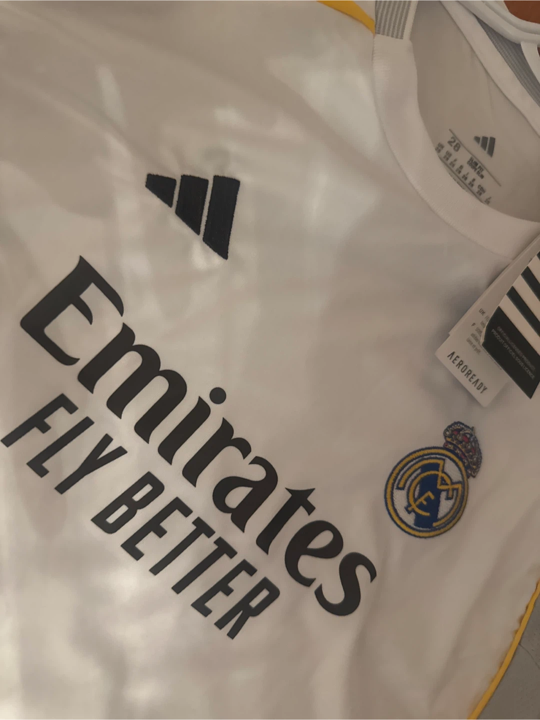 Adidas Real Madrid 25/26 Home Jersey AEROREADY Size 28 - photo 2