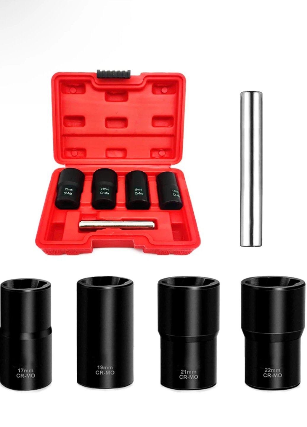 Greywulf 5 Pc 1/2 Inch Lug Nut Remover Extractor Set - photo 3