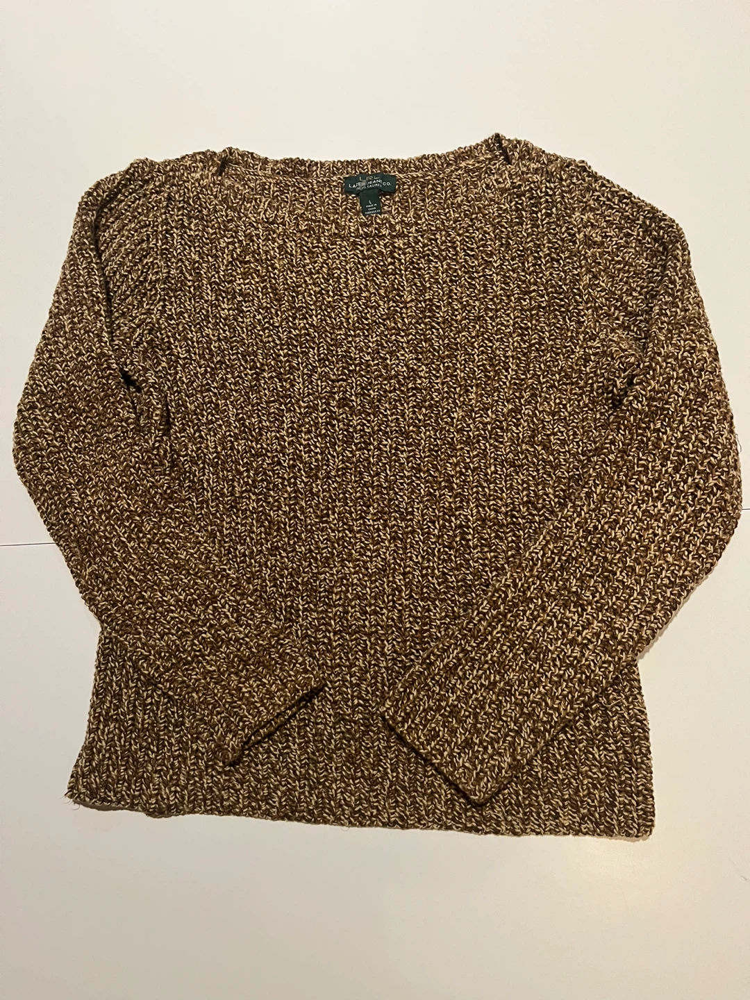 Lauren Ralph Lauren Brown Knit Sweater - Size L