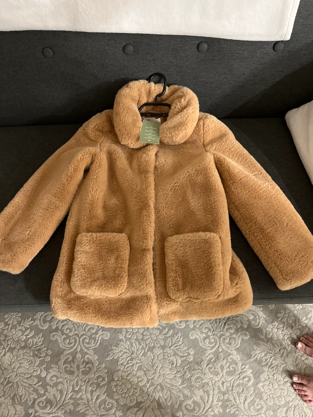H&M Teddy Faux Fur Jacket - Tan