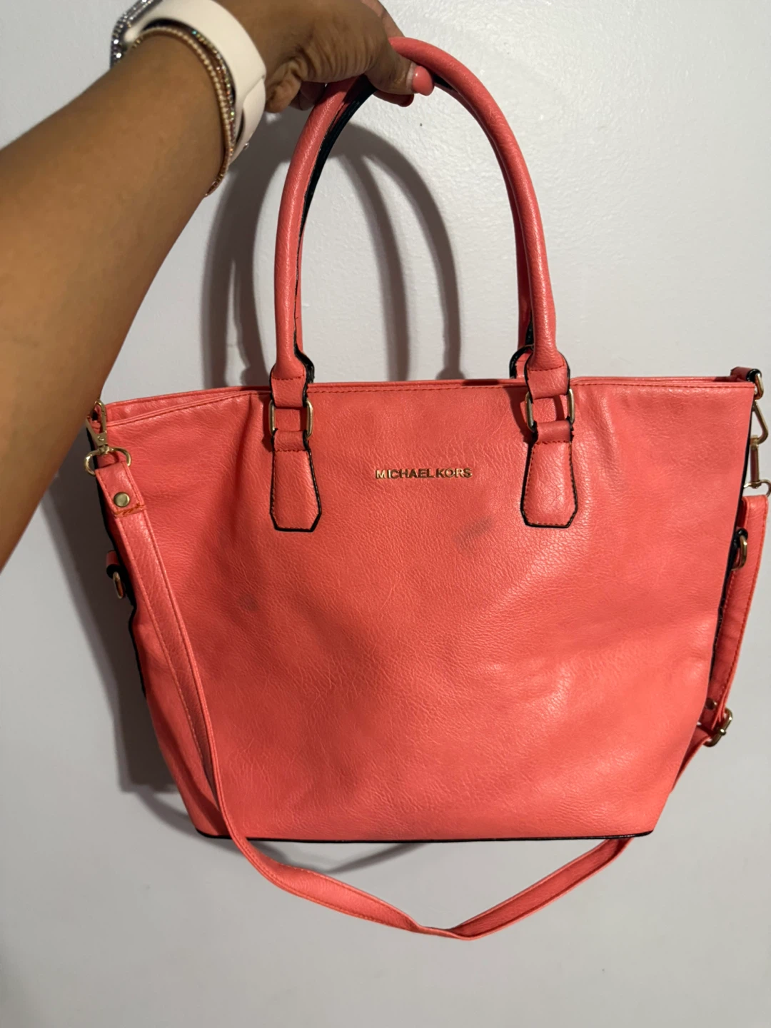 Michael Kors Coral Pink Tote Handbag - photo 2