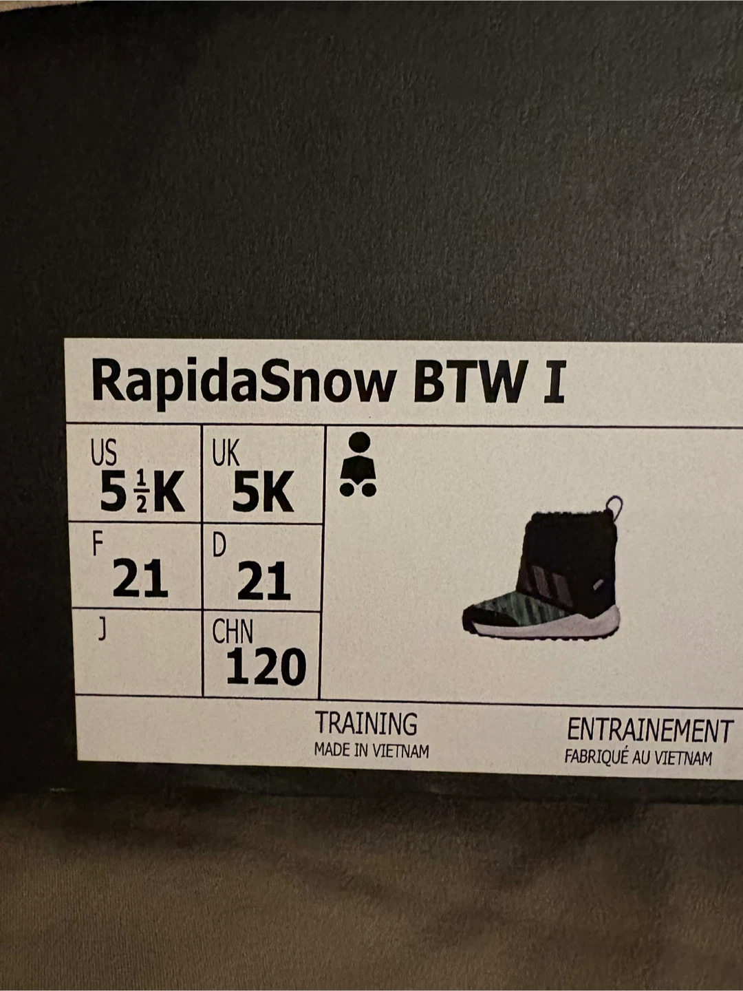 Adidas RapidaSnow BTW I Winter Boots - Size 5 Toddler - photo 3
