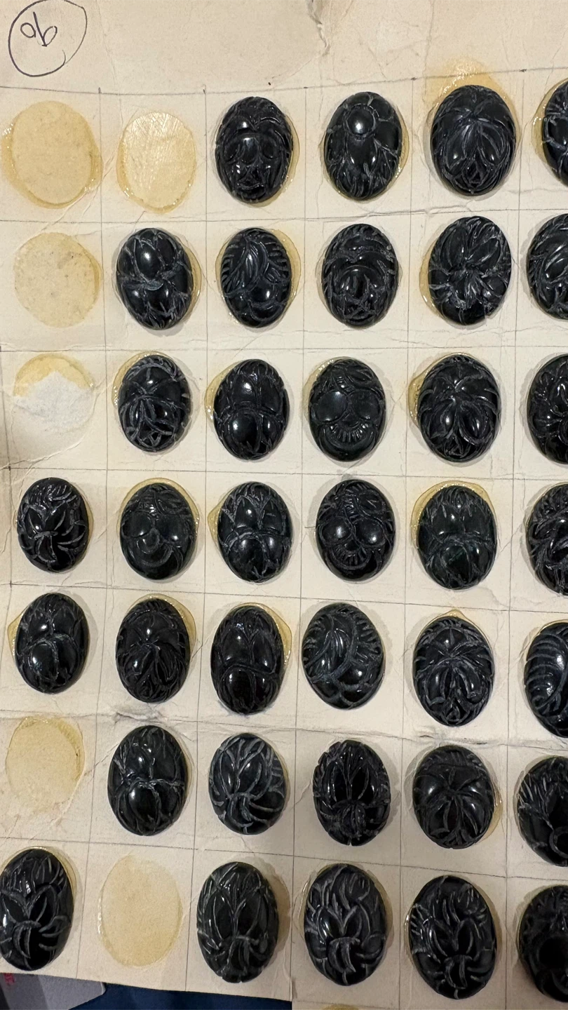 Obsidian scarab Cabochons - photo 4