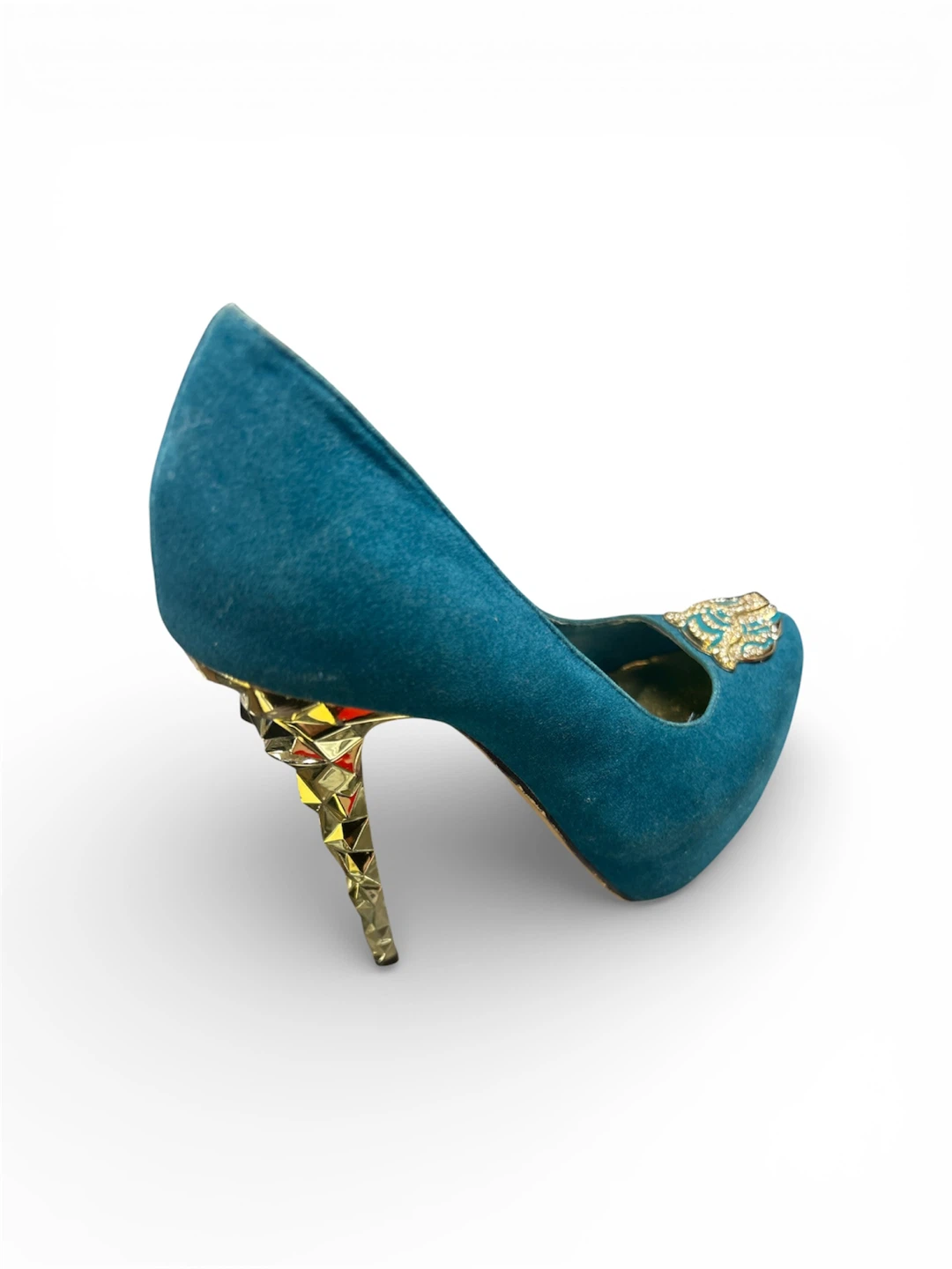 Teal Embellished Stiletto Heel