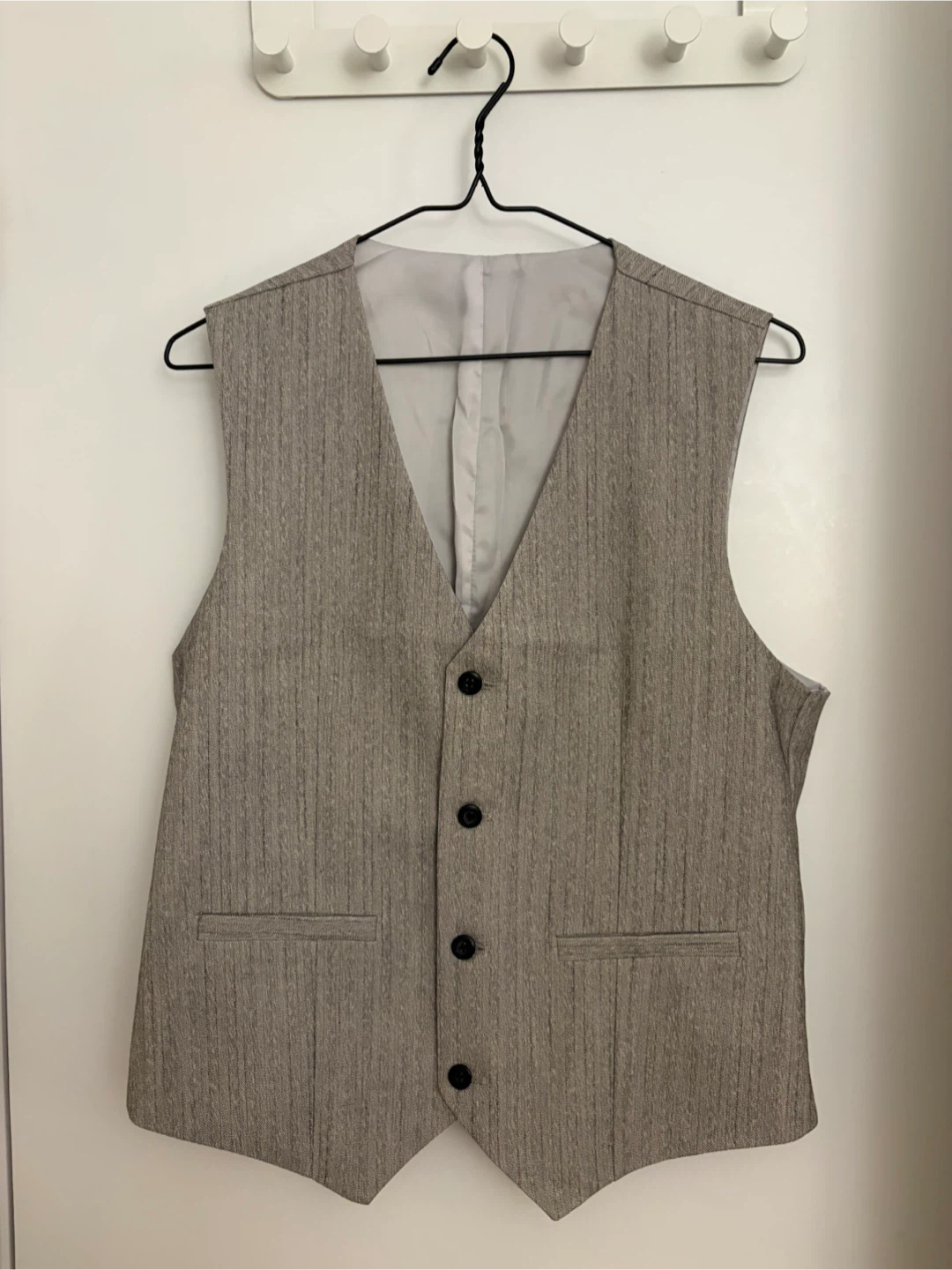 Men's Grey Striped Vest