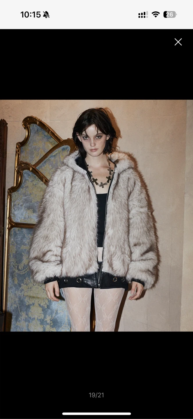 Eyelet Reversible Fur Leather Jacket