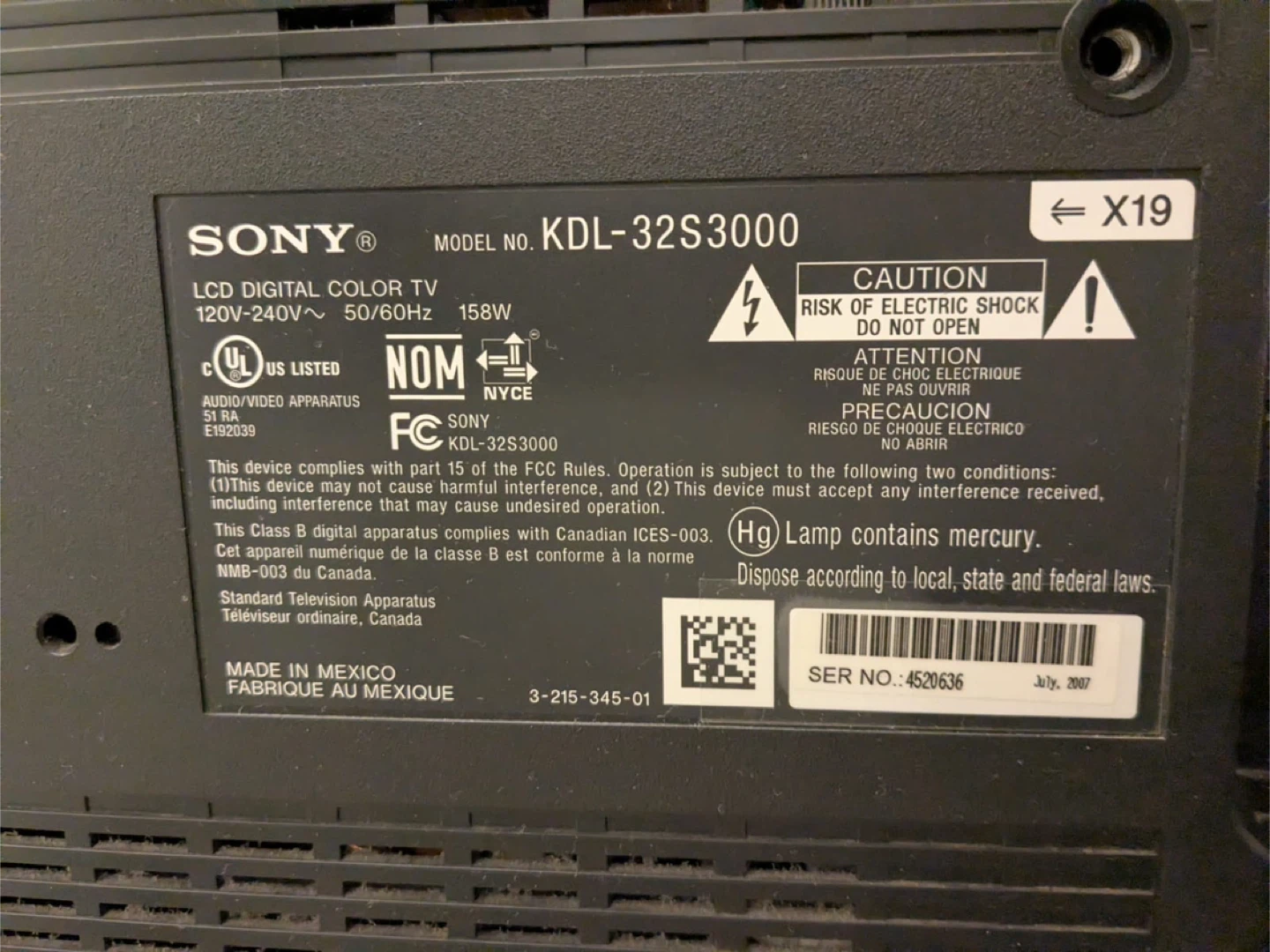 Sony BRAVIA KDL-32S3000 LCD Digital Color TV 🥕 - photo 4