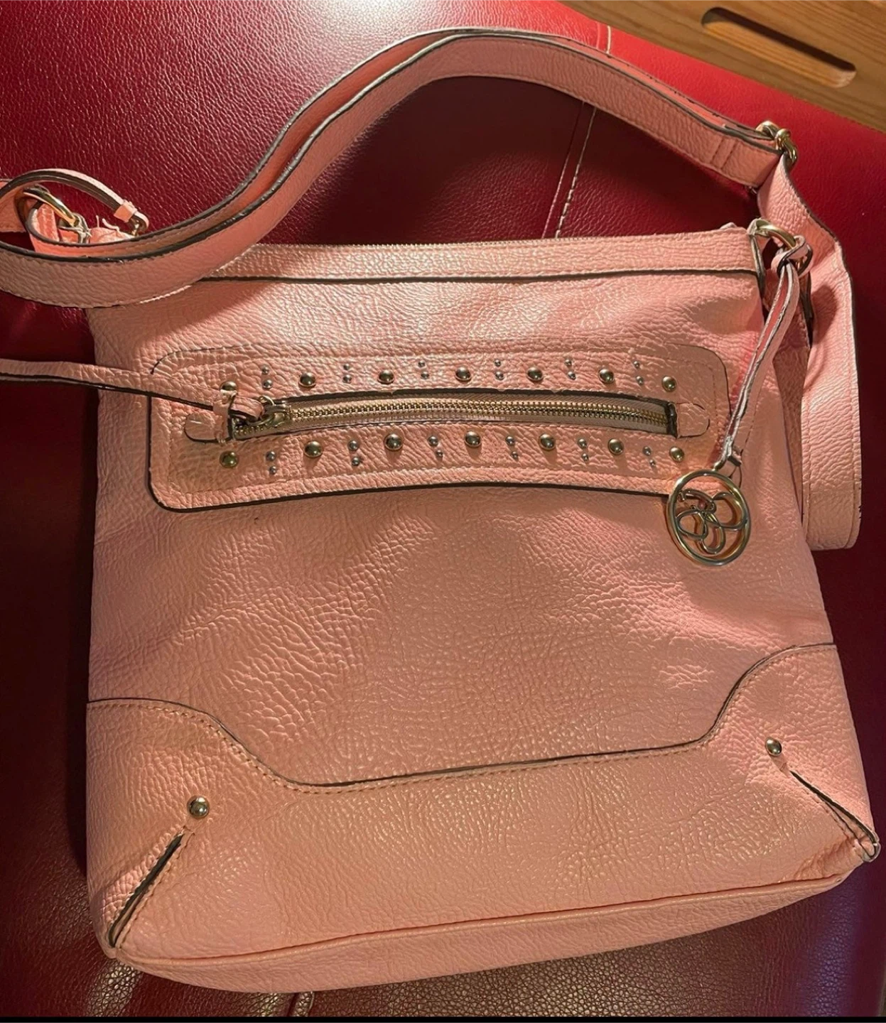 🥕Jessica Simpson Pink Faux Leather Crossbody Bag