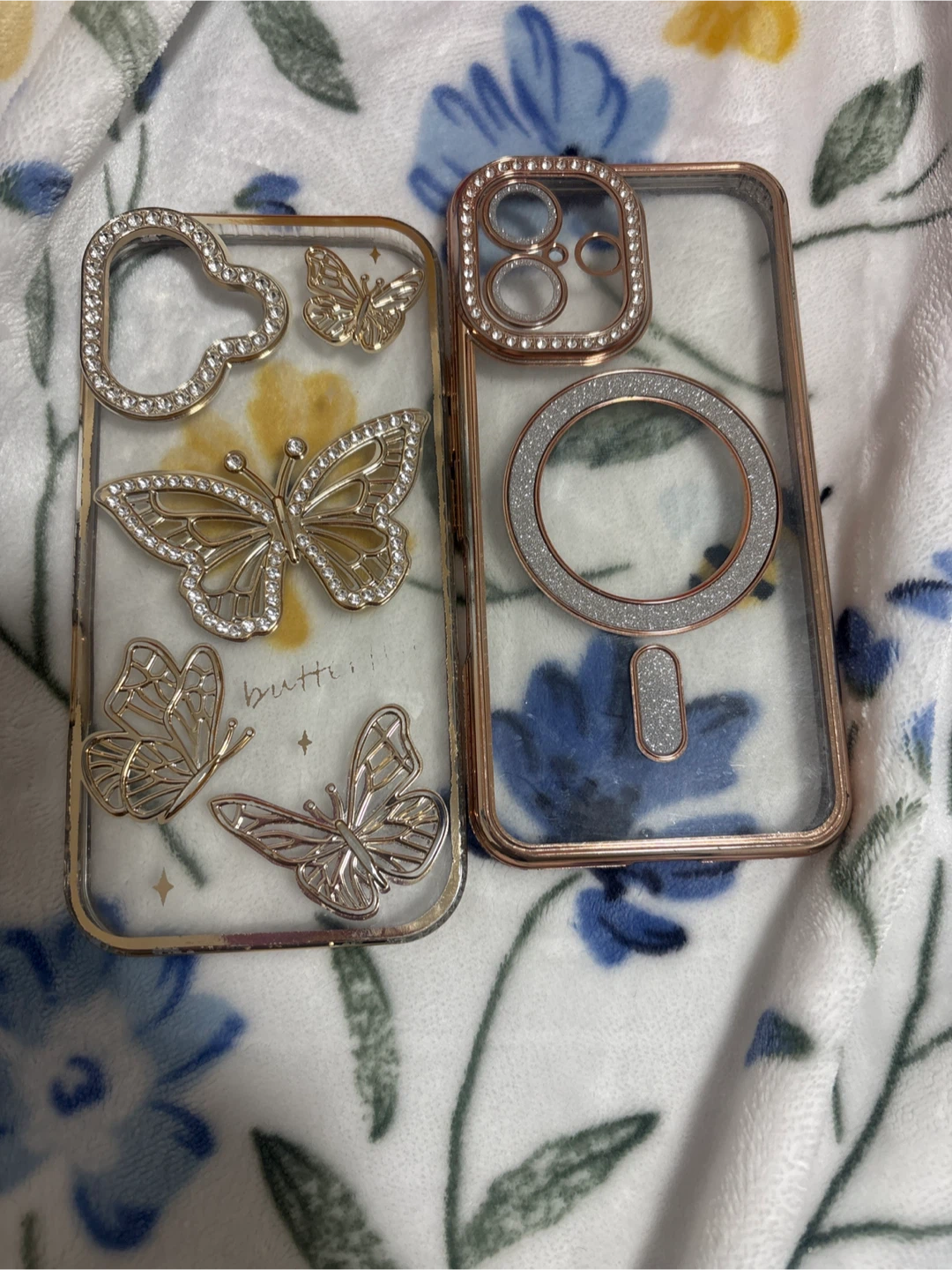 2 IPhone16 Cases - Butterfly & Rhinestone Design