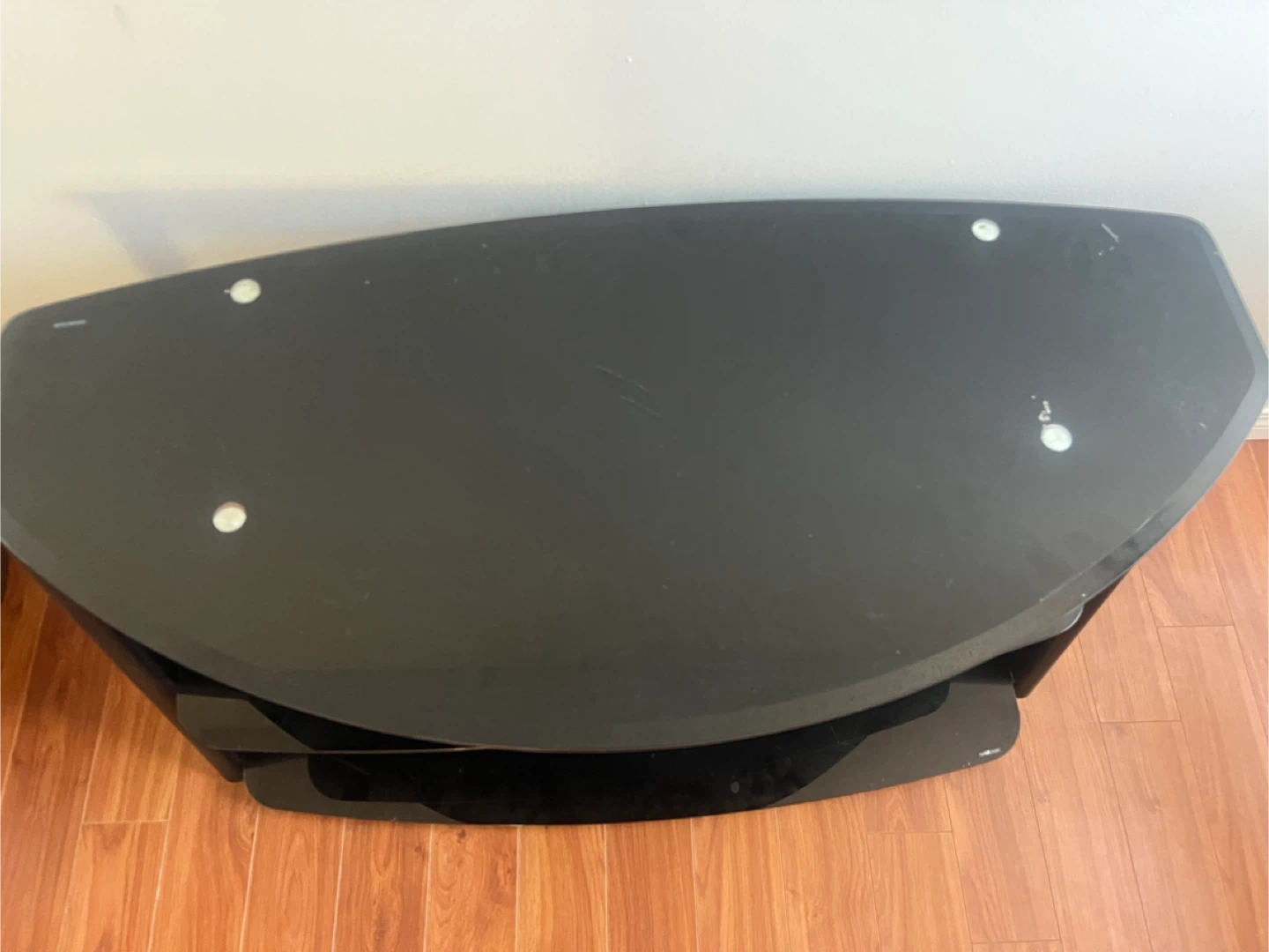 3-Tier Black Glass TV Stand - photo 2
