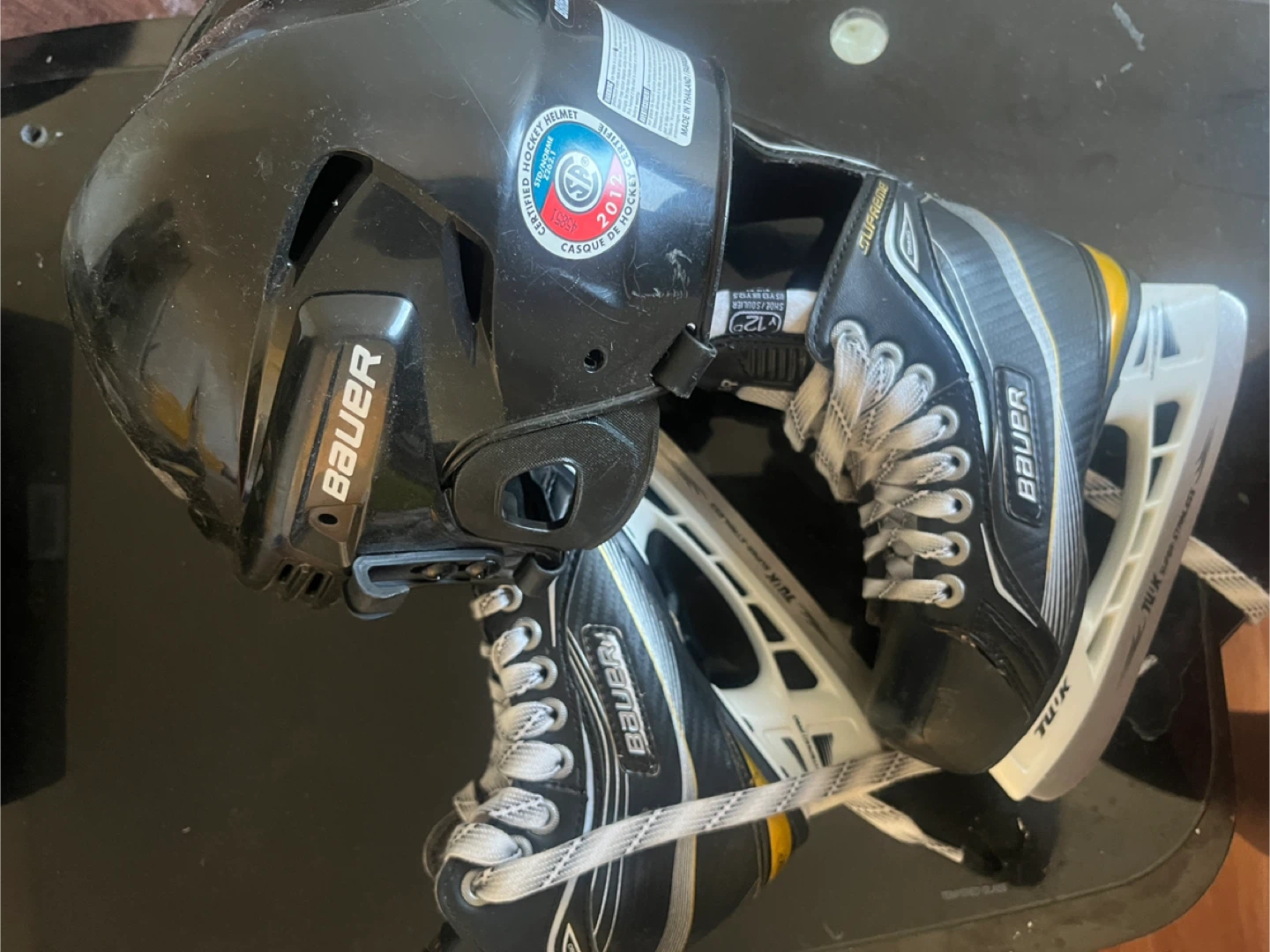 Bauer Hockey Helmet and Skates Youth Set