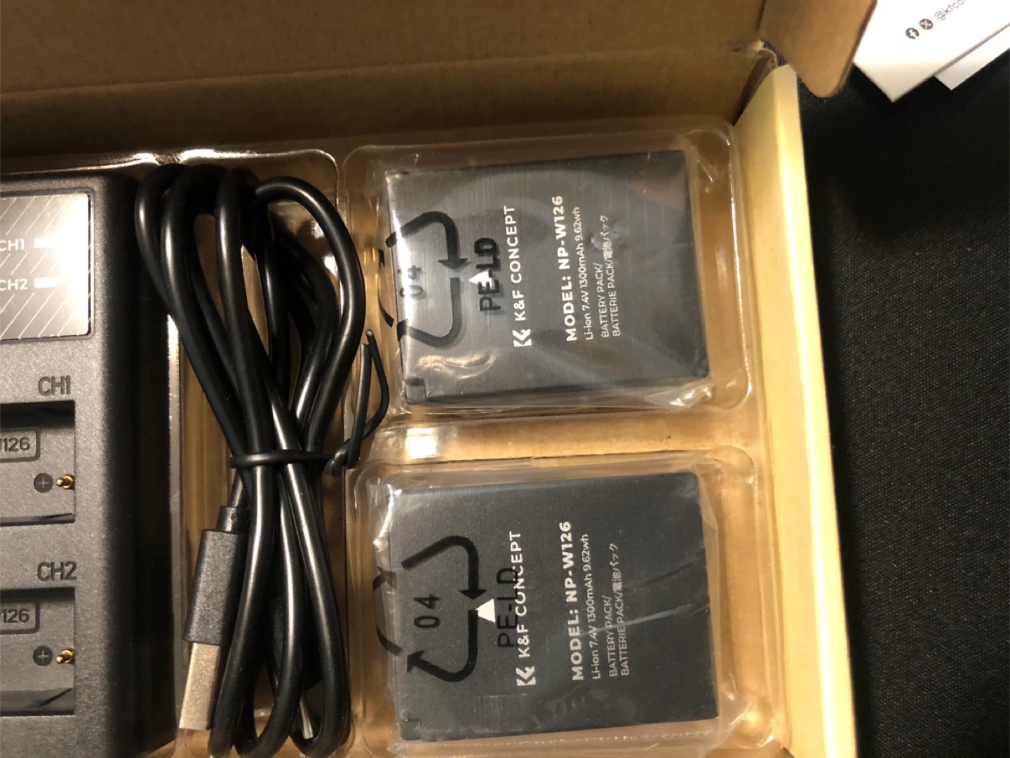 K&F Concept NP-W126 Dual Battery Charger and 2x Batteries - photo 2
