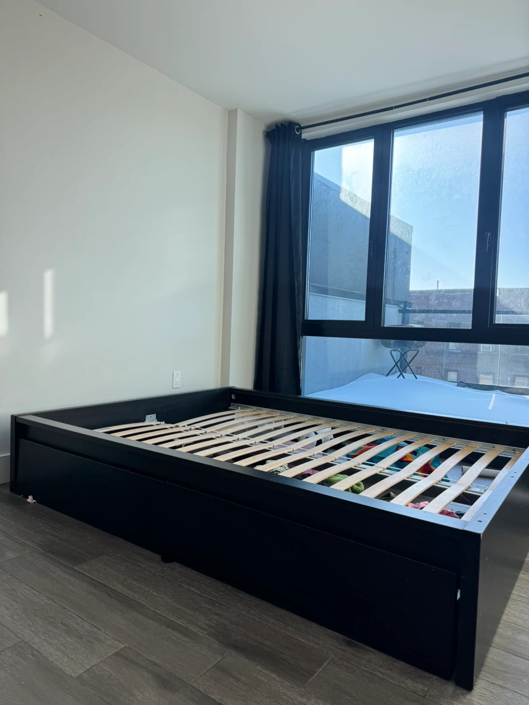 İKEA Black Queen Bed Frame with 2 storage - photo 2