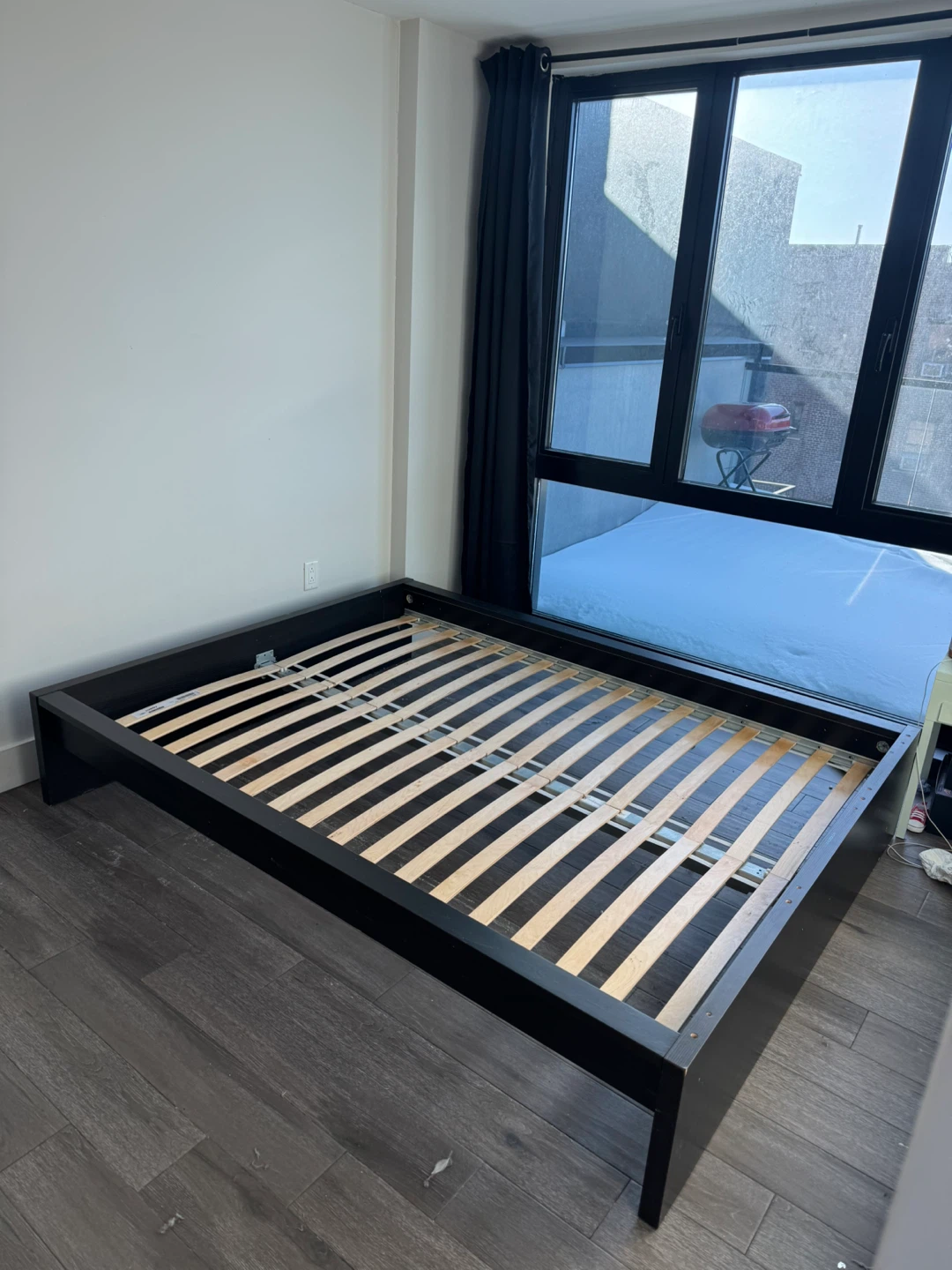 İKEA Black Queen Bed Frame with 2 storage - photo 4