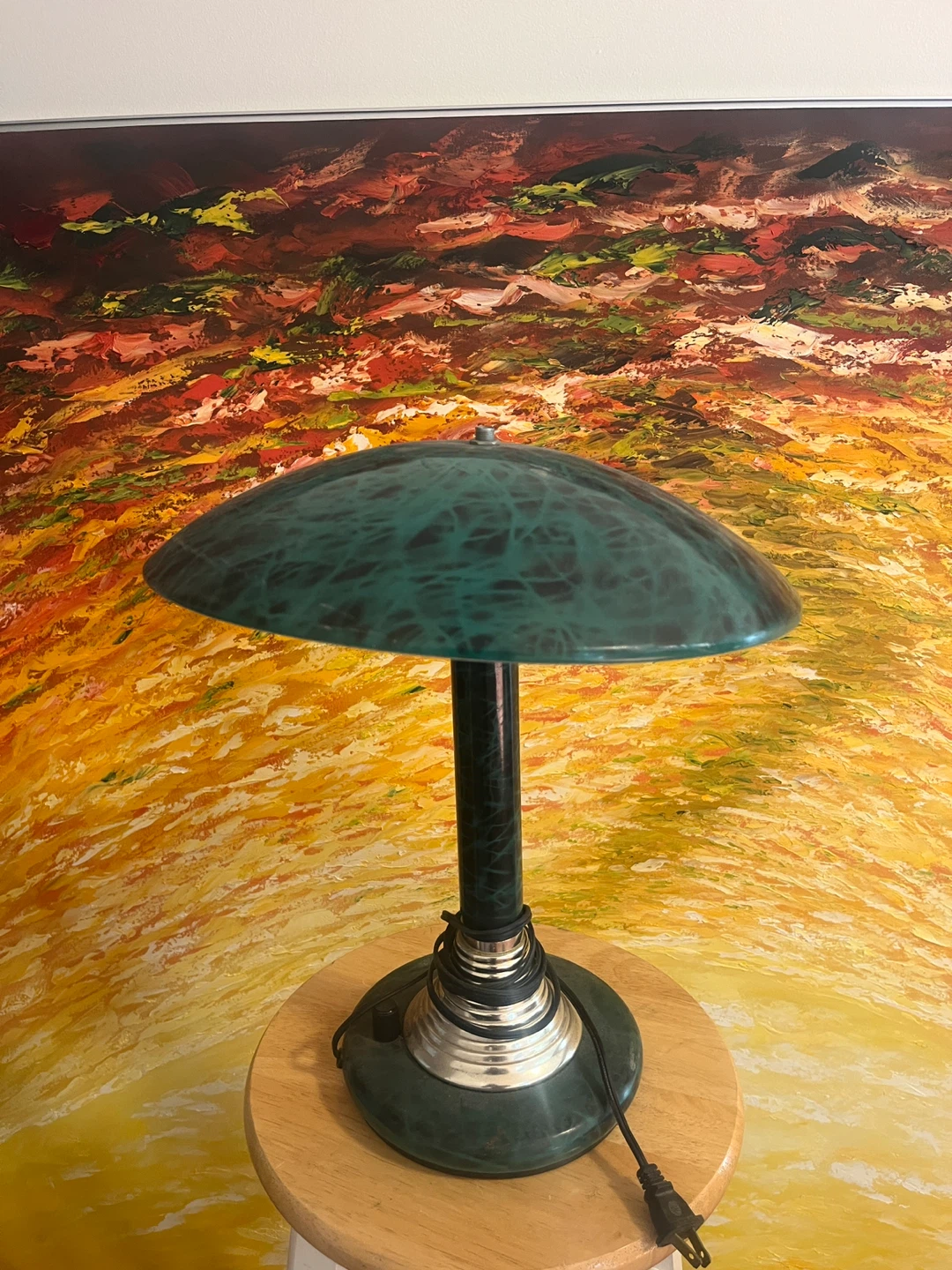 Mottled Green Table Lamp