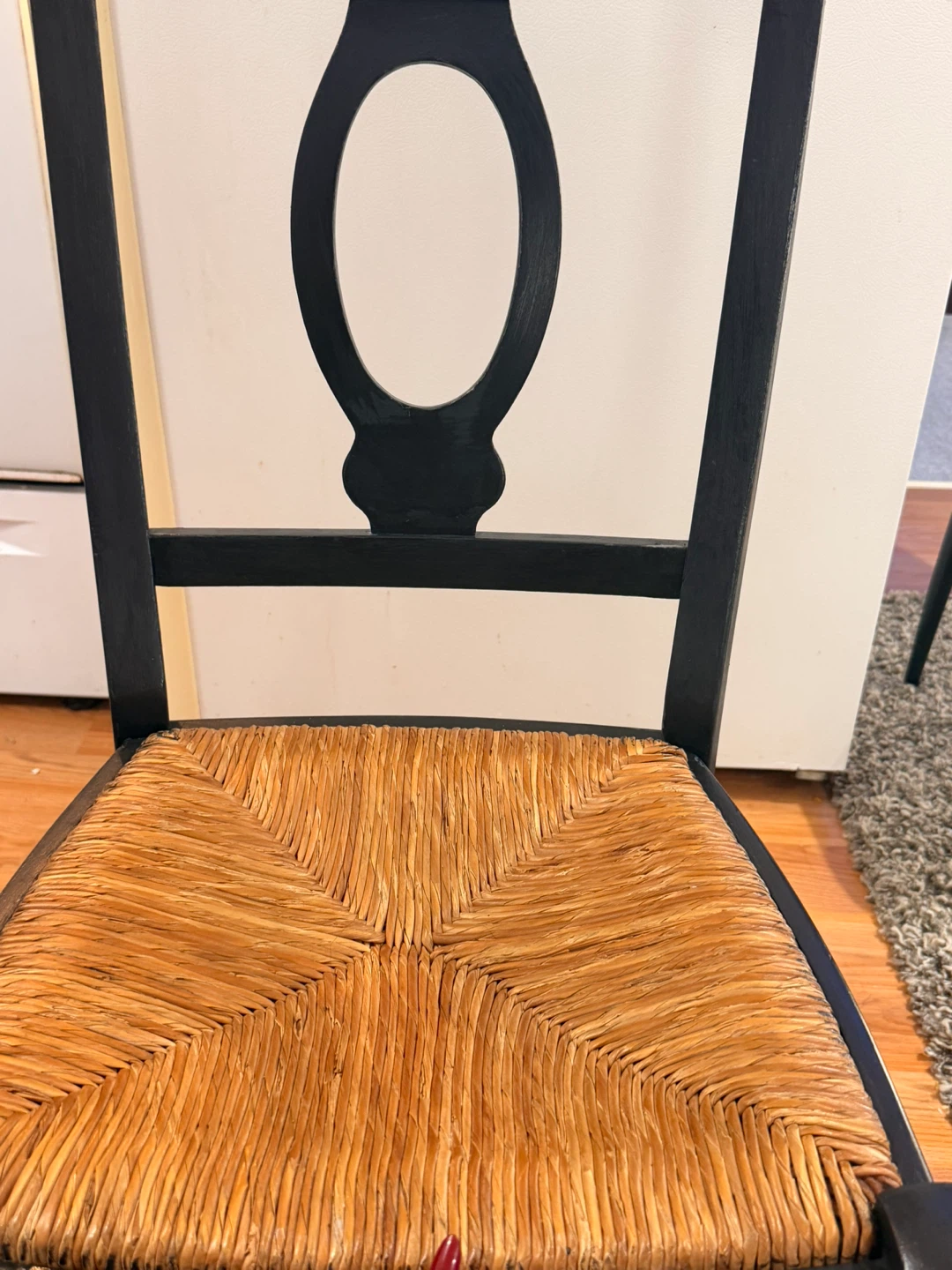 Black Dining Chair with Woven Seat - photo 3