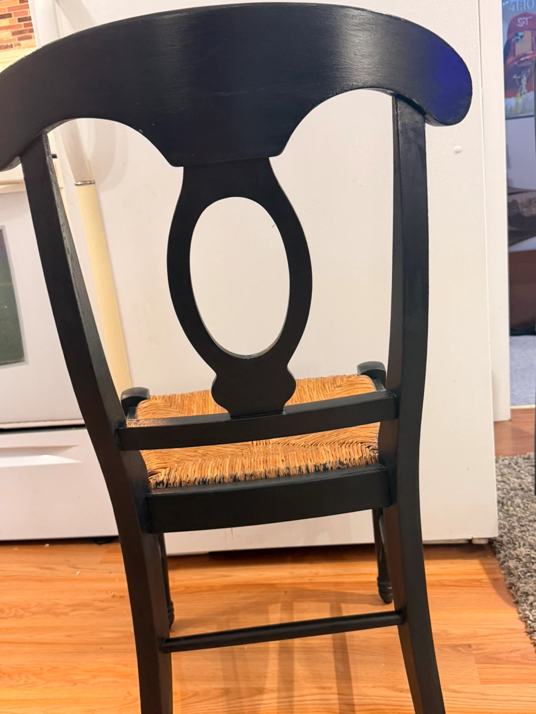 Black Dining Chair with Woven Seat - photo 4