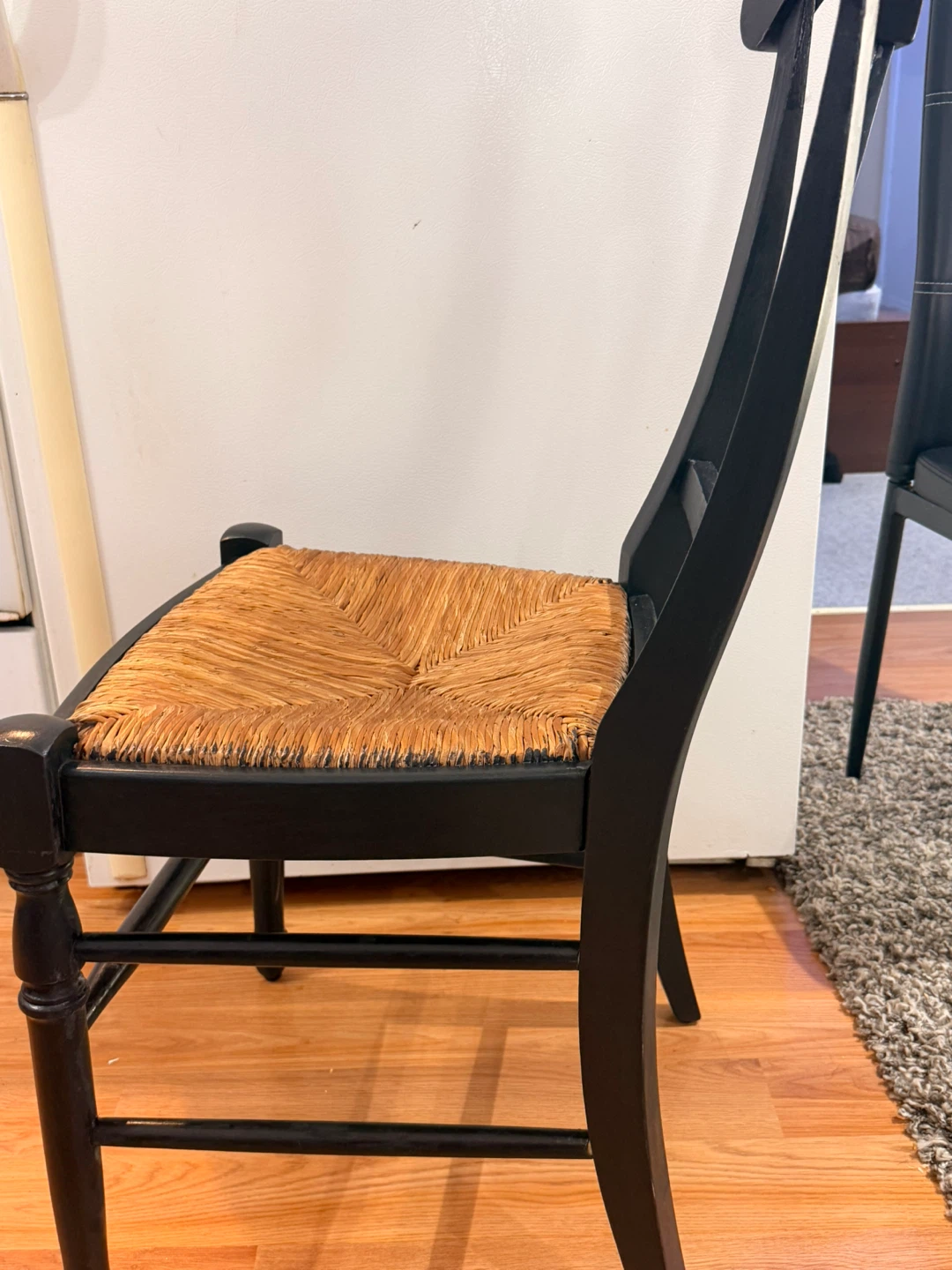 Black Dining Chair with Woven Seat - photo 2