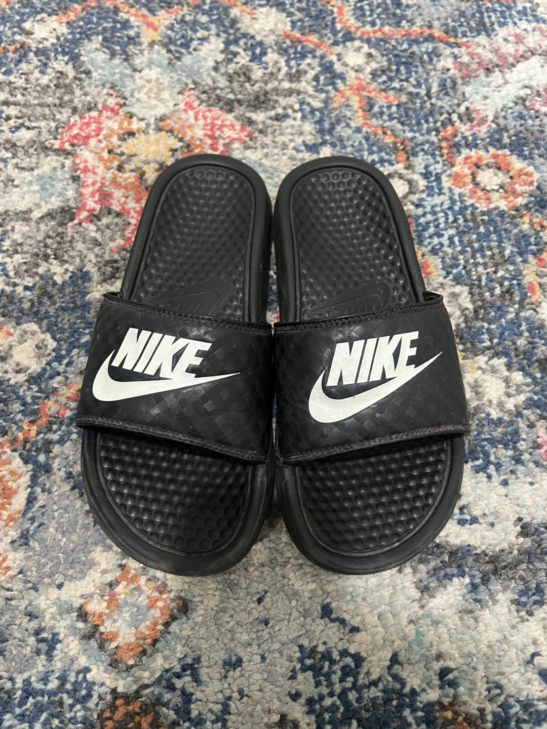 Nike Benassi Just Do It Slides - Black & White - US Size 6