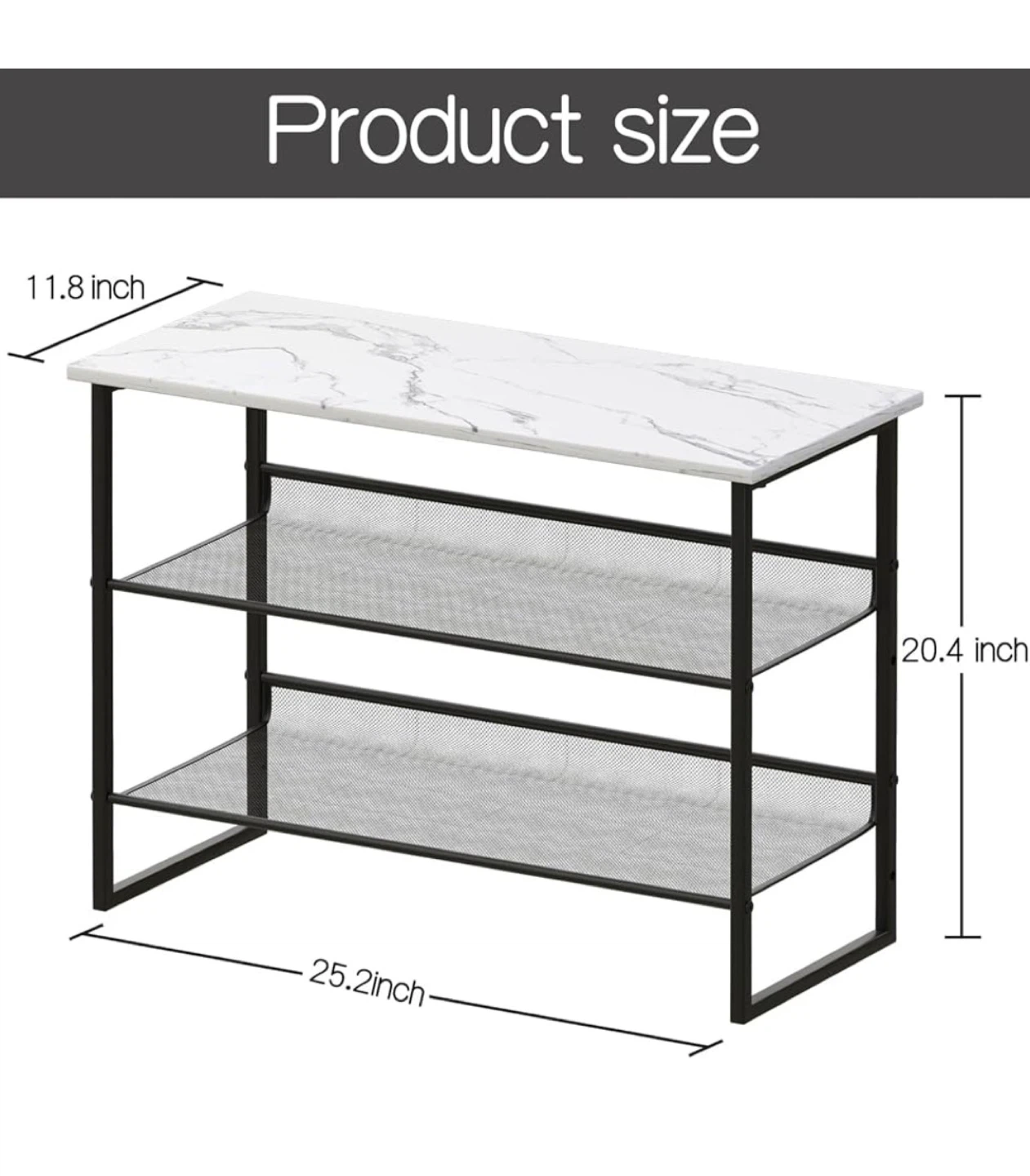 White Marble Shoe Rack Bench - photo 3
