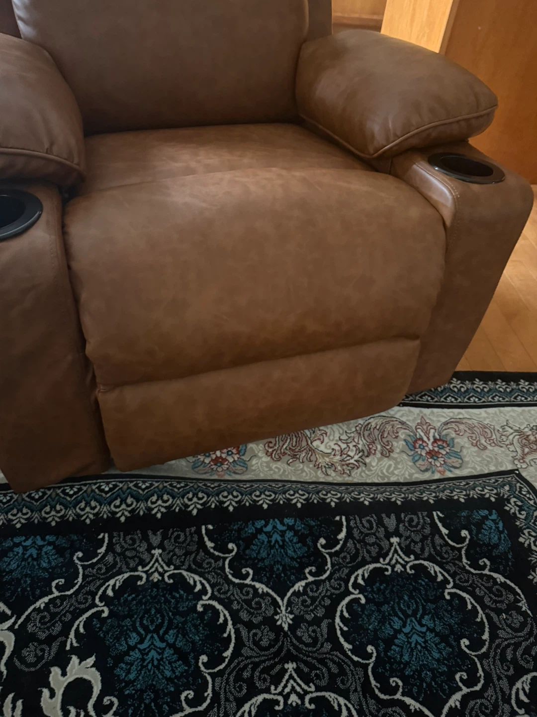 Brown  Recliner swival rocker  Chair with Cup Holders - photo 2
