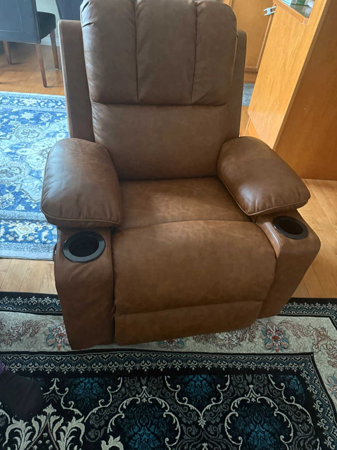 Brown  Recliner swival rocker  Chair with Cup Holders - photo 3